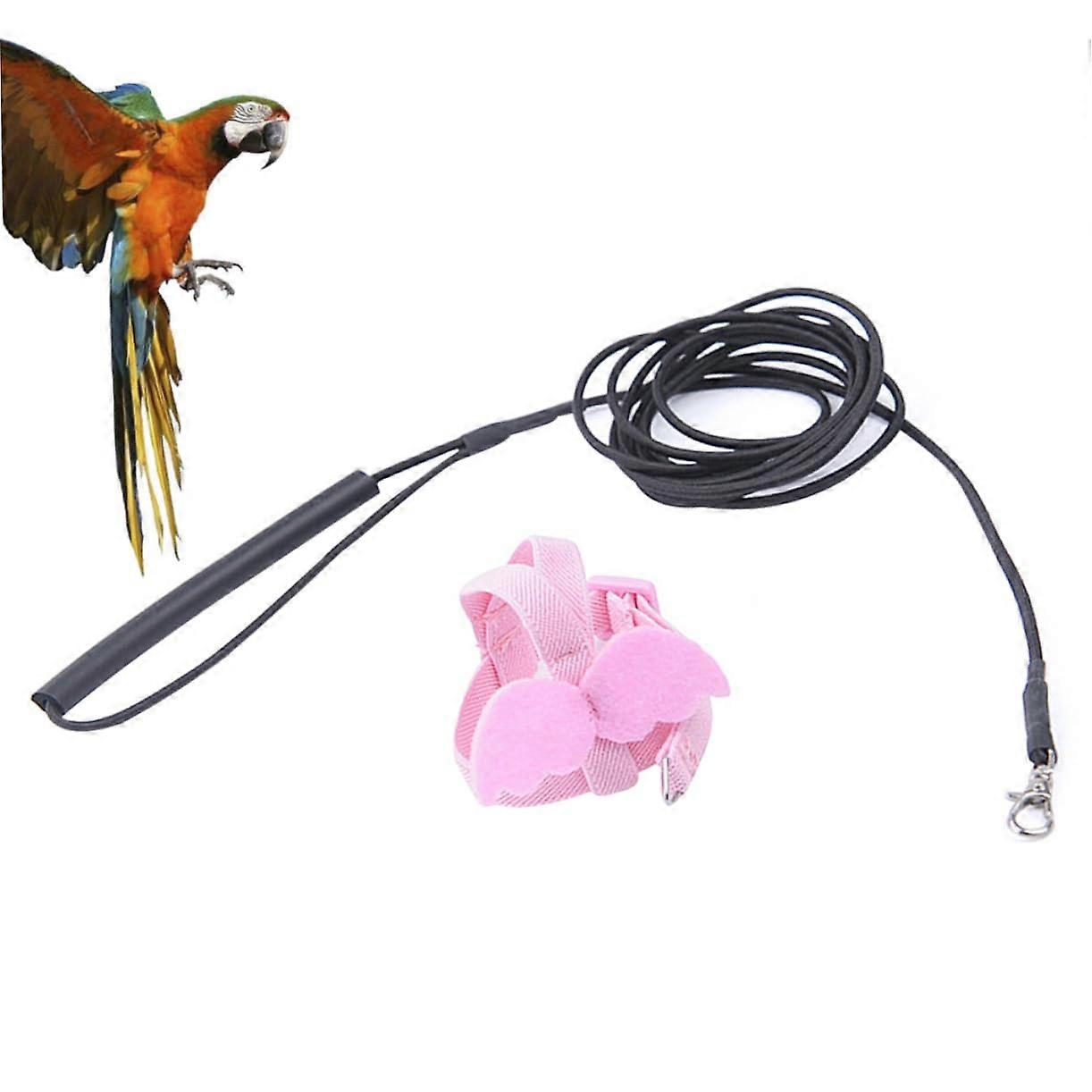 1 piece parrot harness with wings, adjustable flight leash for birds, elastic for outdoor use