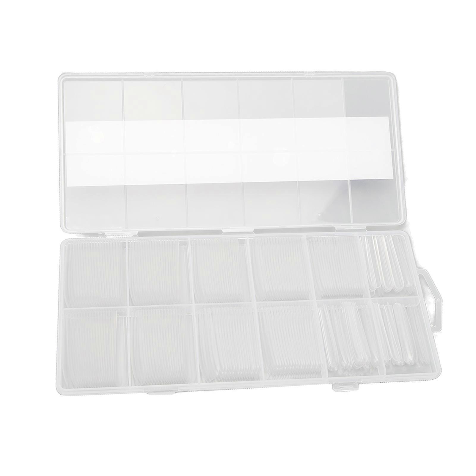 240pcs Coffin Nails Long Artificial Thin Clear Plastic Coffin Shaped Fake Nails Piece