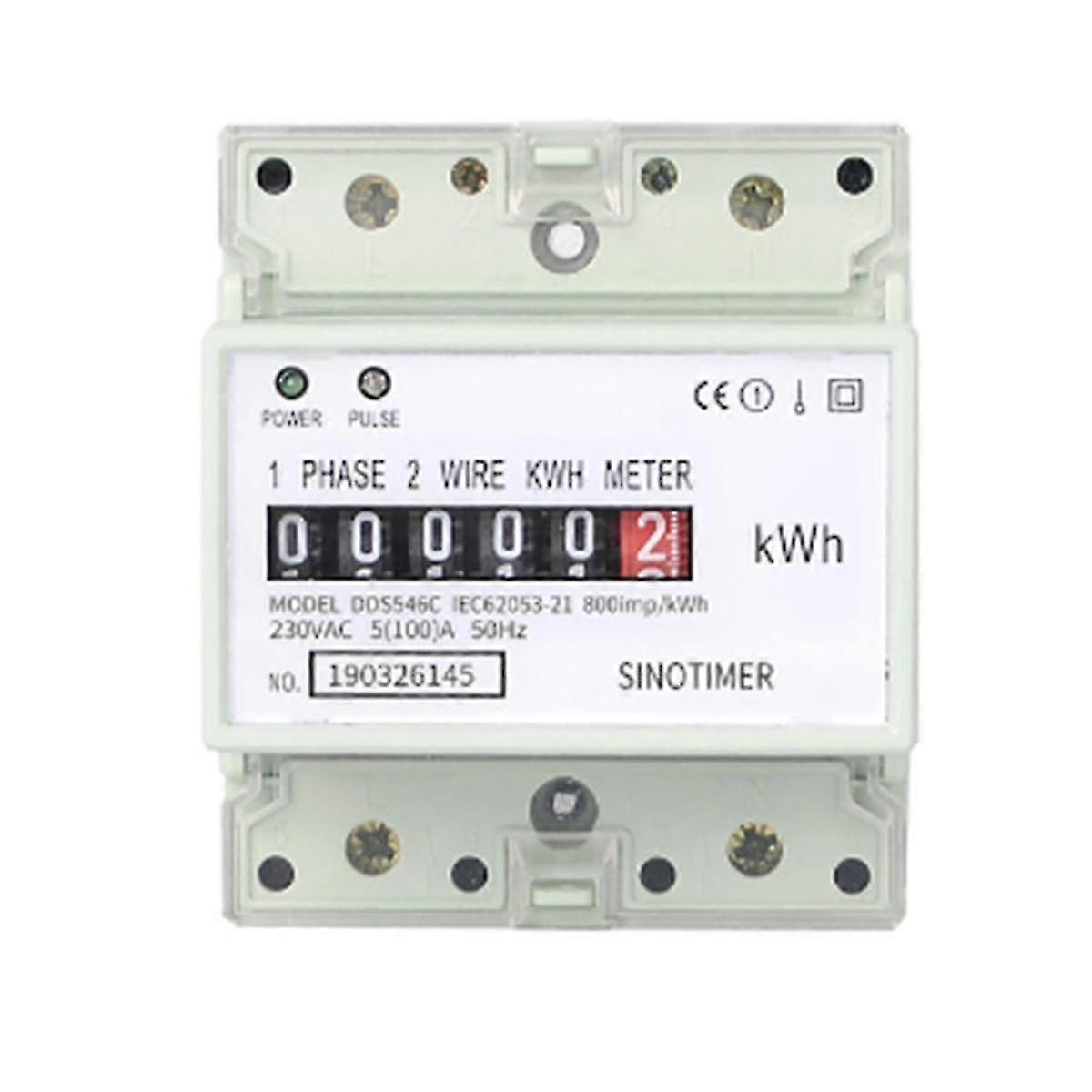 Electric Single Phase Two Wire Ac 220v 100a Energy Meter Kwh Counter Consumption Analog Electricity