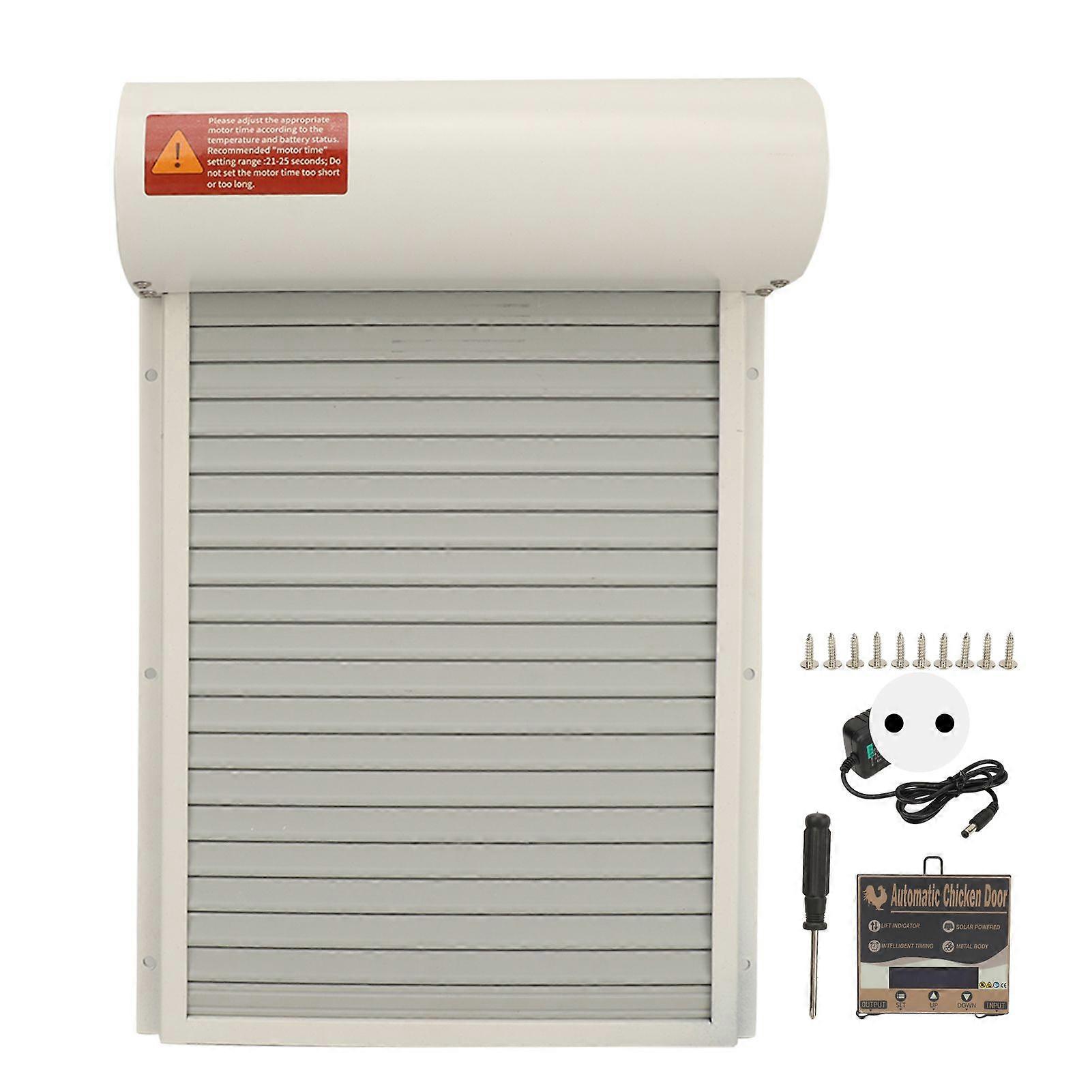 Hühnerstalltür Timing-Modus Manueller Modus 100V bis 240V Robuster LED-Display-Controller Auto Hühnerstalltür für Enten Gänse Weißer EU-Stecker