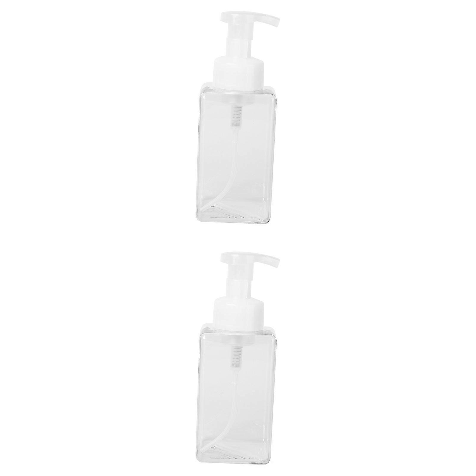 Foaming Soap Dispensers Pump Bottles 2 Pack Refillable Liquid Hand Soap Containers for Bathroom Kitchen Easy Press Design with Extended Straw