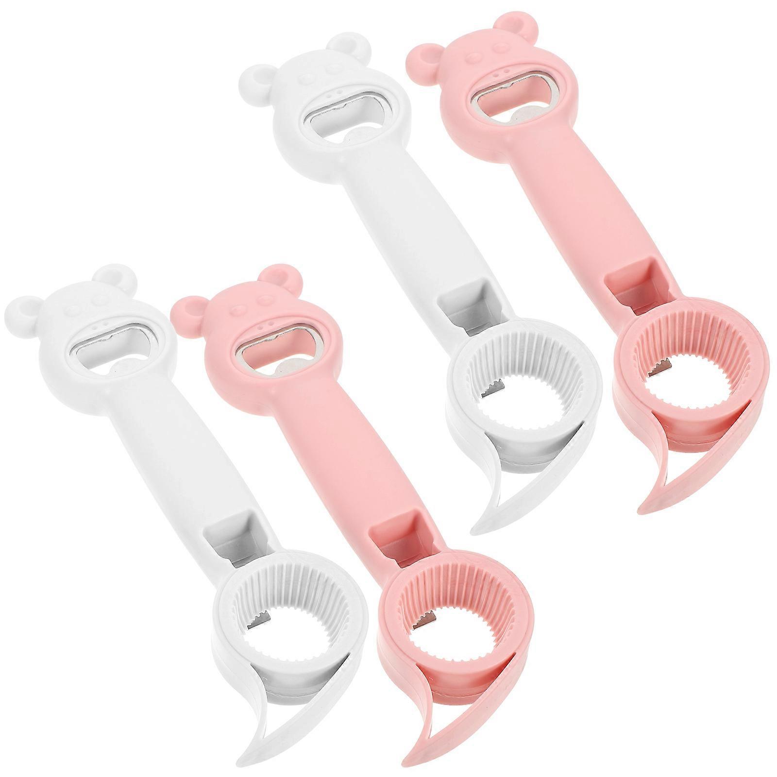 Convenient Bottle Opener Multifunctional Lid Remover For Home Use 21X5X2CM White 4Pcs