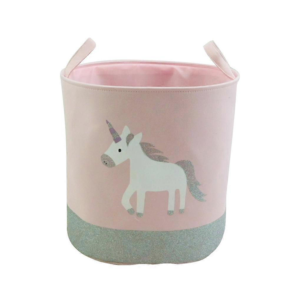 Folding Mesh Linen Basket Pink Unicorn Non Toxic 1Pack