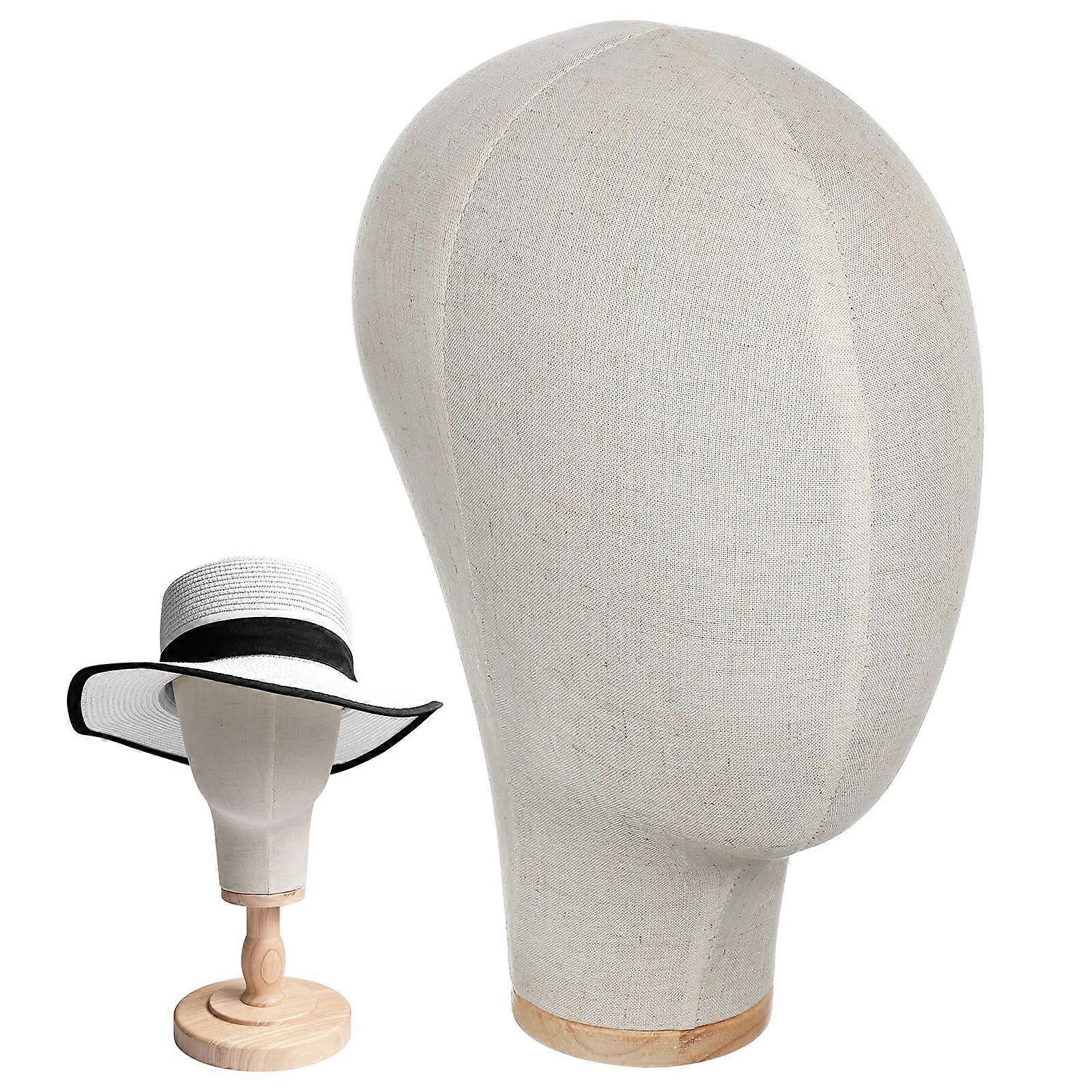 Mannequin Canvas Block Headband Display for Salon Owners Multipurpose 29x19cm White Wood 1Pcs