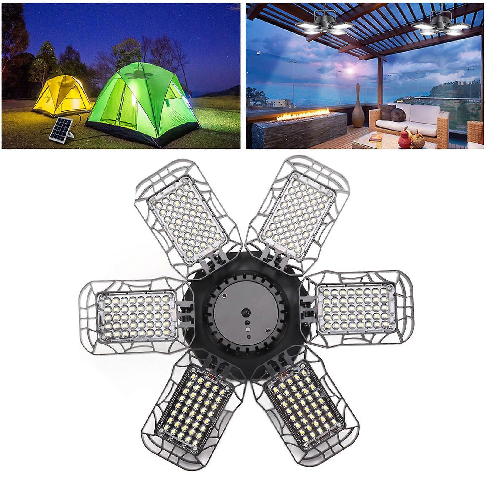 LED Motion Sensor Light USB Cable Solar Panel Lamp Outdoor Remote Control Chandelier Built in Battery 