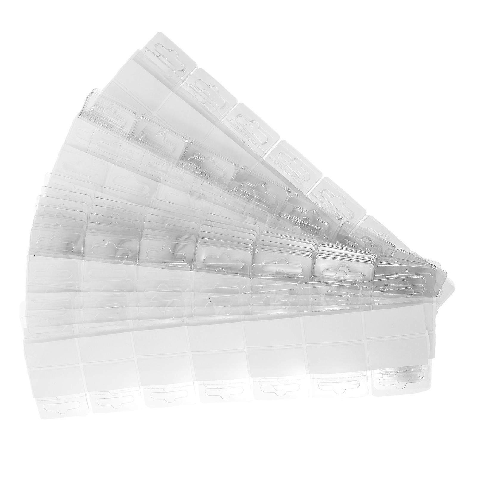 Transparent PVC Hanging Tabs Self-Adhesive Slot Hole Hooks 500Pcs for Display