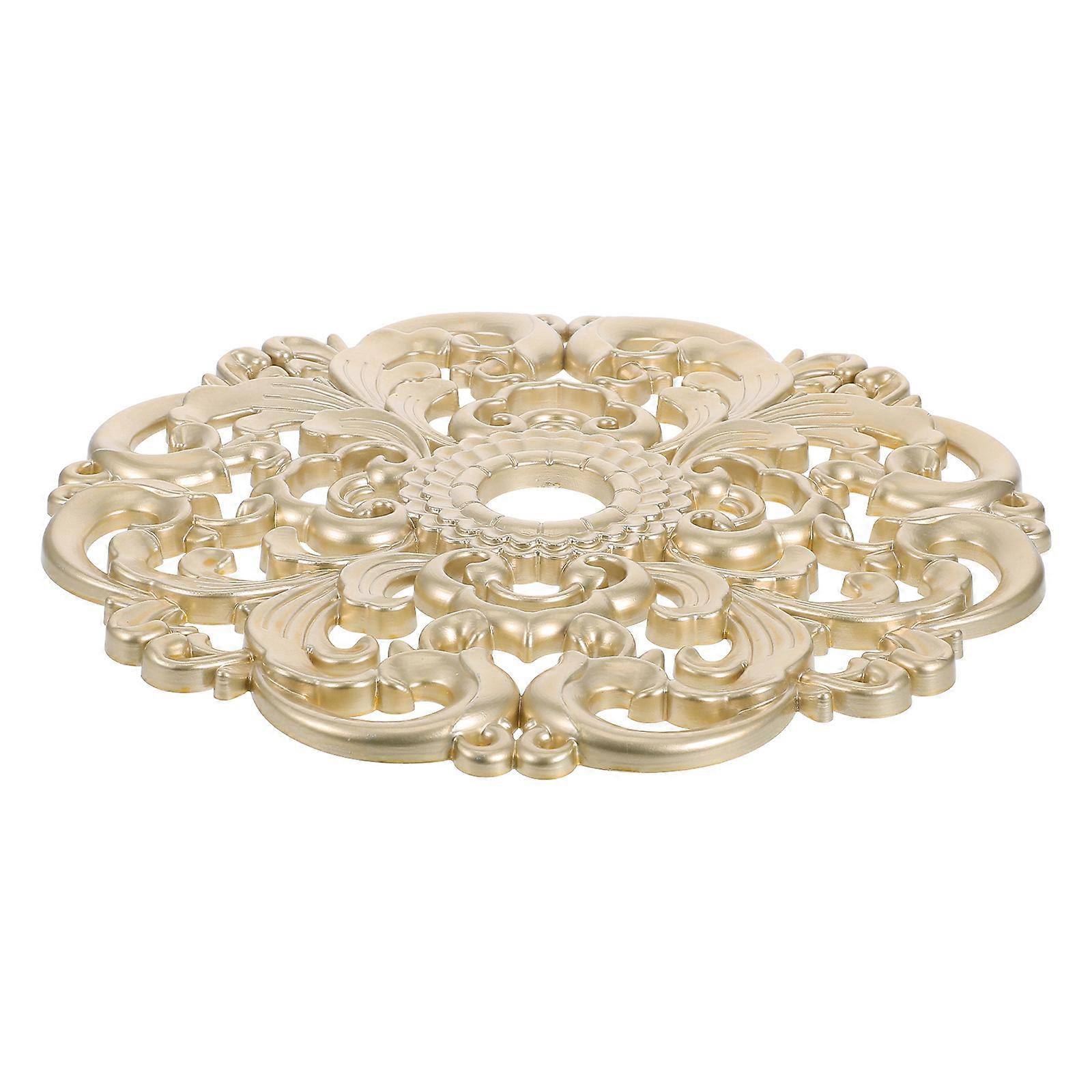 Ceiling Light Decoration Medallion Hides Imperfections Frames Ceiling Lights Golden Material 1Set