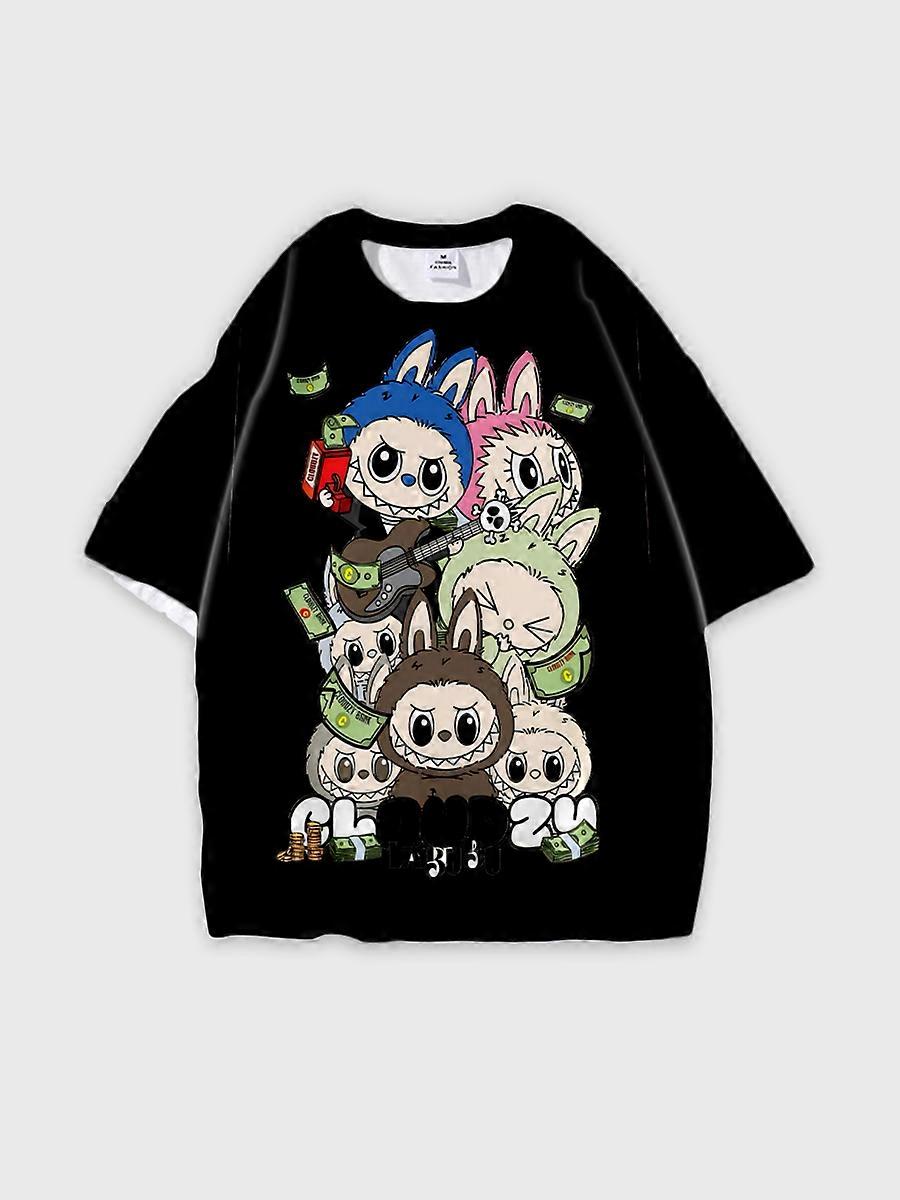 T-shirt round neck Pattern loose short sleeve P1783