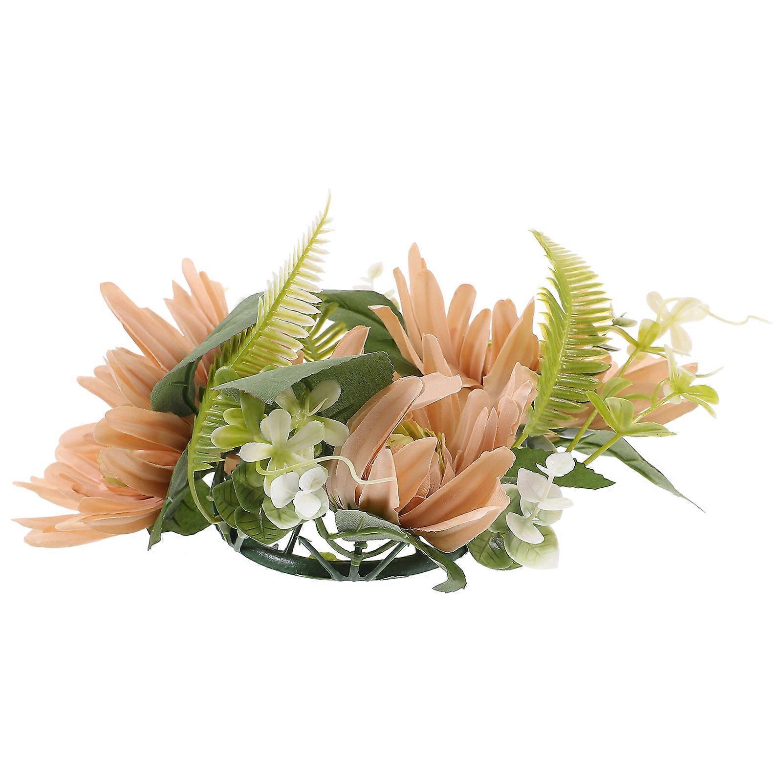Artificial Silk Flower Candle Wreath for Hair Decoration with Assorted Colors and Vibrant Design 1