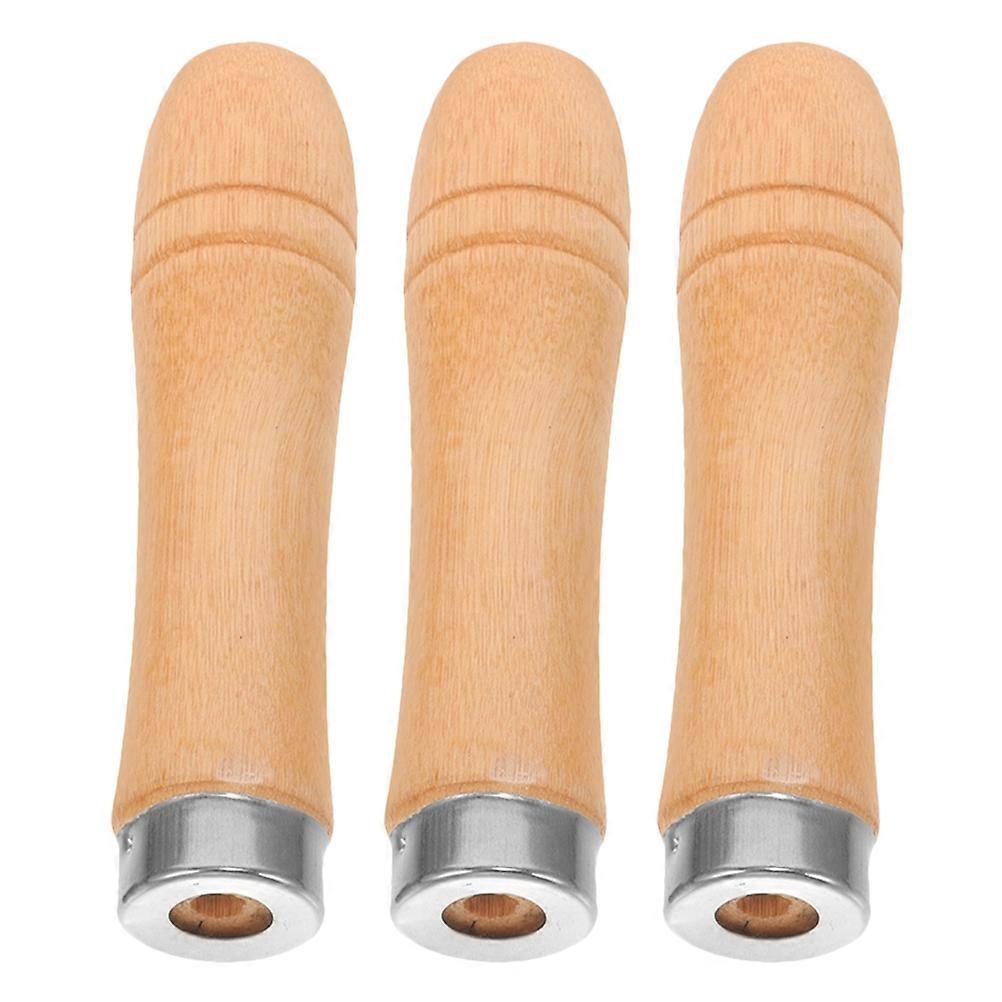 3pcs Solid Wood Detachable Handles for Spatula Wood Replacement Handle Suitable for Frying Pan Handles with 6x45mm Hole