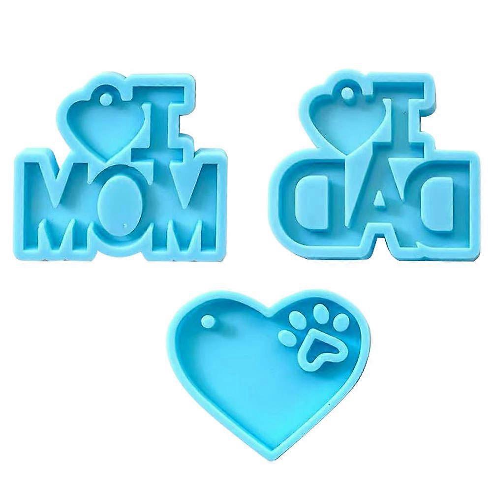 3pcs Silicone Key Chain Molds for DIY Epoxy Keyrings & Charms – Flexible, Non Stick Moulds for Custom Crafting & Gift Making