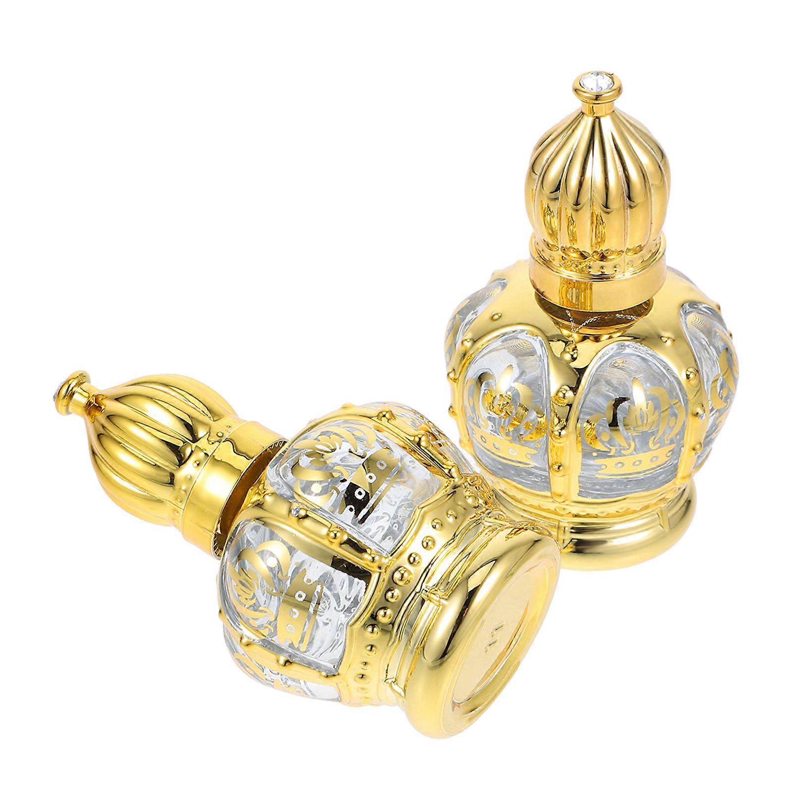 Empty Roll On Glass Bottles Round Top Design Compact Body 15ml Capacity Prevent Leakage 2Pcs