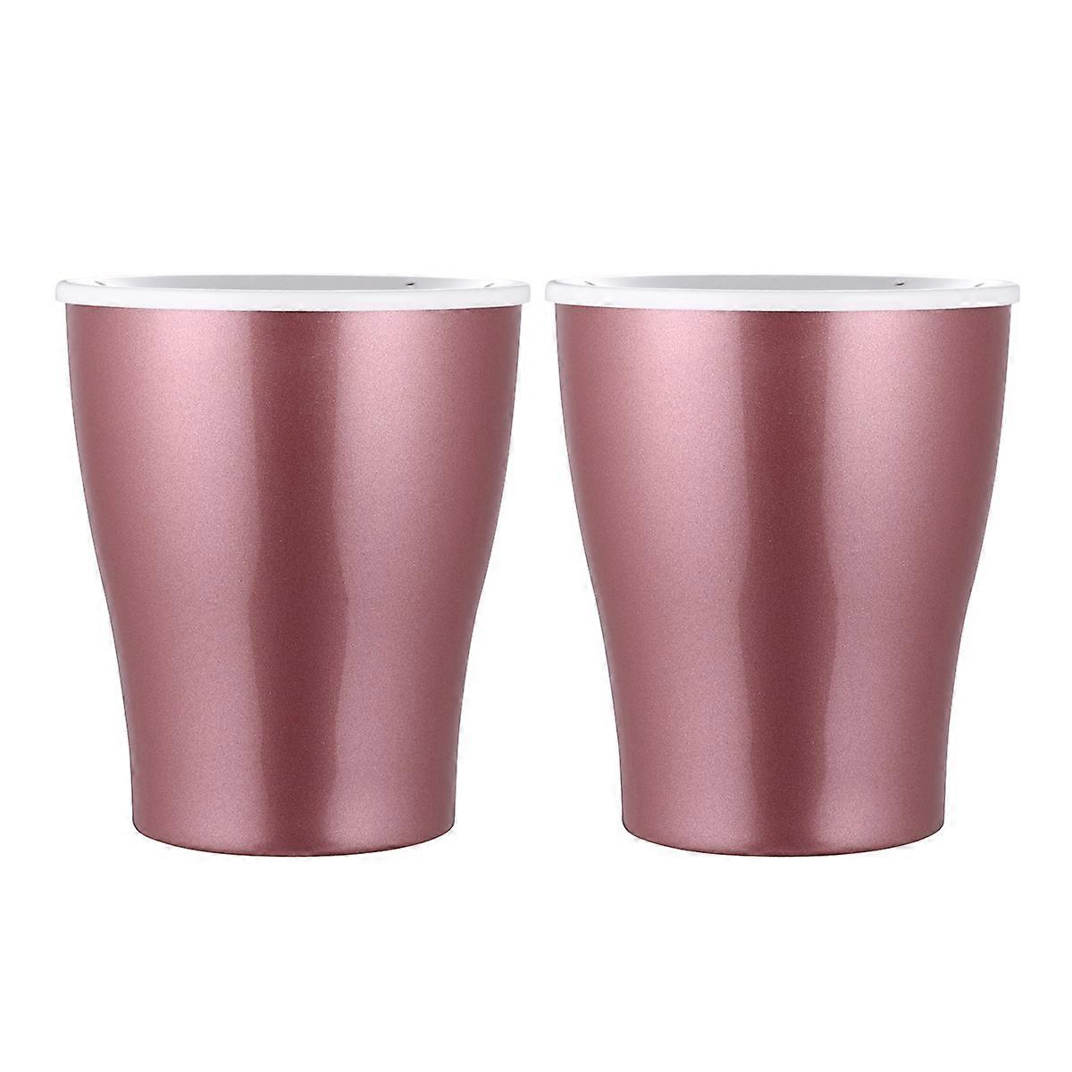 Self Watering Plastic Flower Pots Set of 2, Rose Gold Planter with Water Storage for Home Gardening, Large Durable Design for Succulents and Indoor