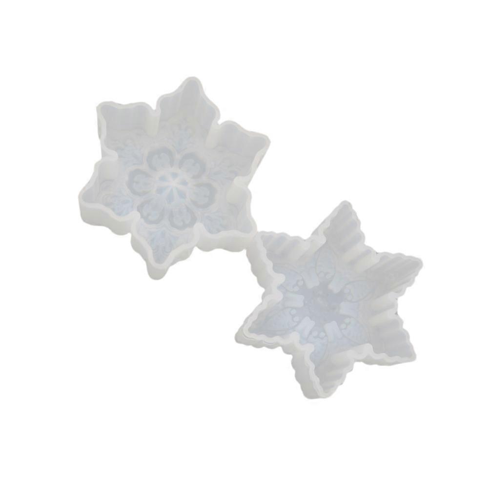 Snowflake Shaped Silicone Baking Mold for DIY Cake Decorating Tools Easy to Clean White 2 Pieces