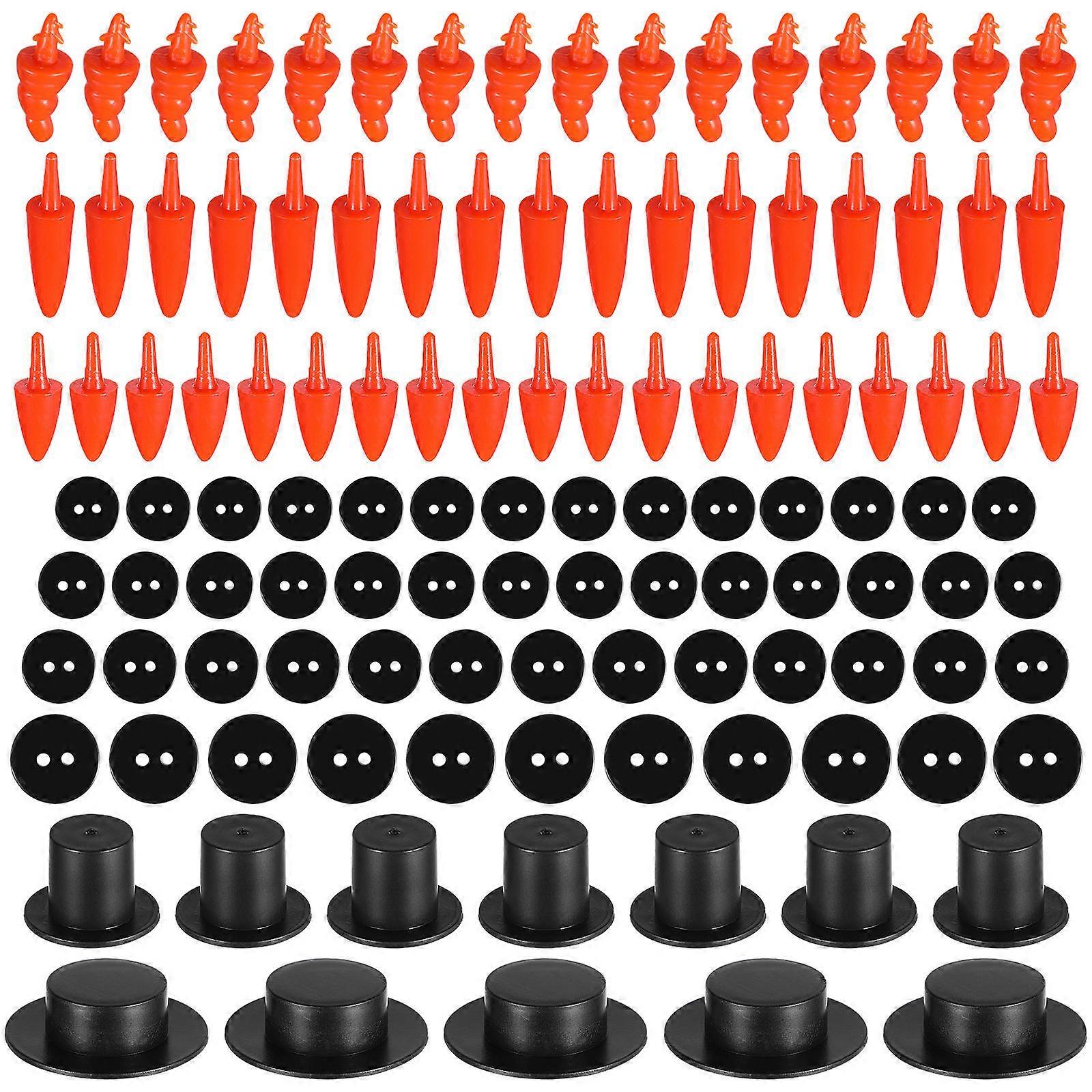 DIY Snowman Material Set with Plastic Nose Buttons and Mini Hats for Christmas Craft 320pcs