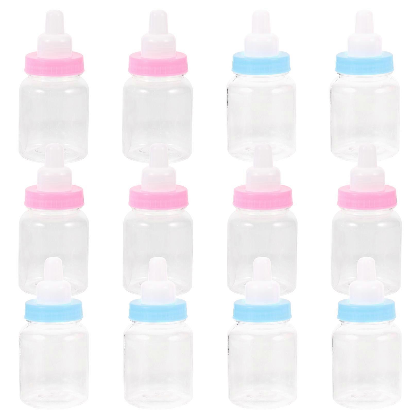 12pcs Creative Cartoon Mini Feeding Bottle Transparent Nursing Bottle for