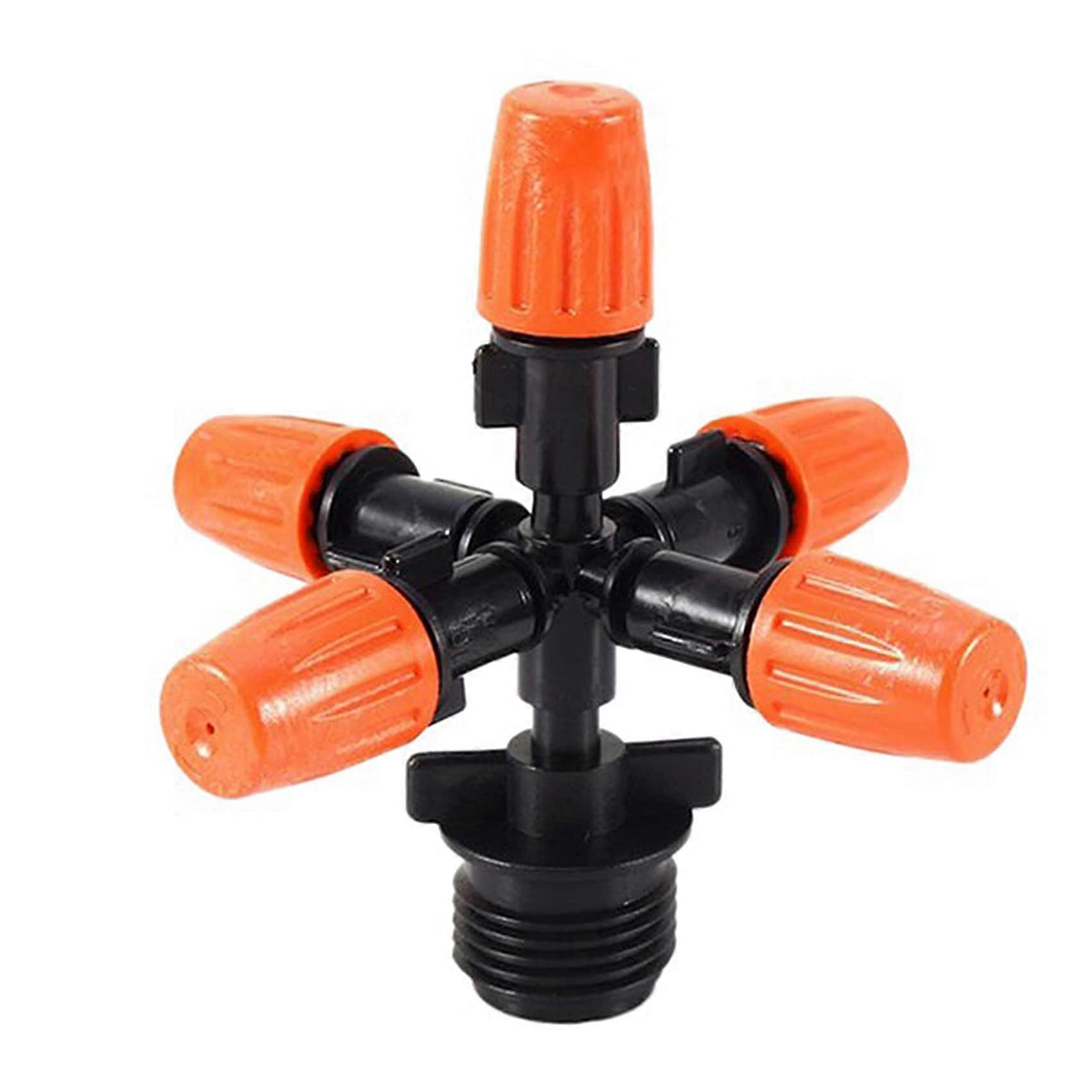 Sprinkler Automatic Watering Mat 360-Degree Rotary Sprinkler with 5 Nozzles for Wood Collection Hose System