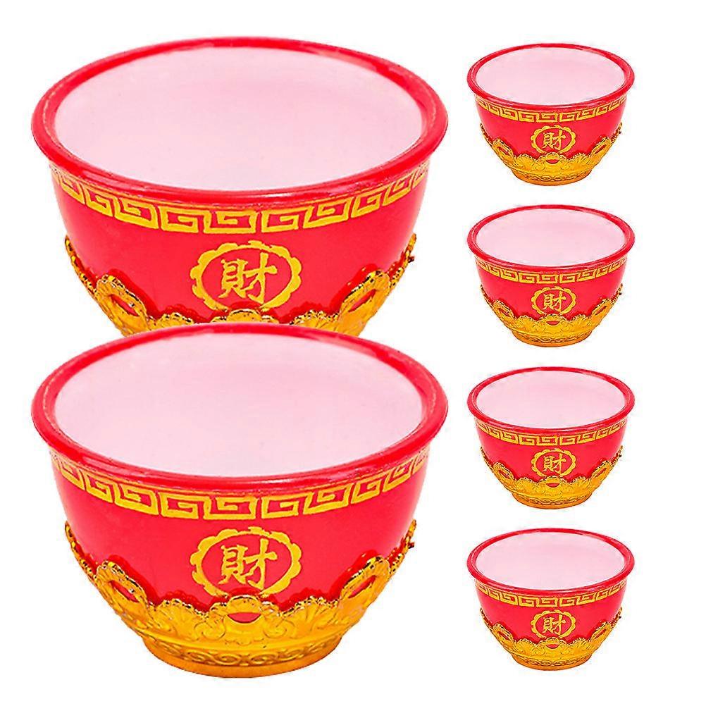 Multi-Purpose Offering Cup 6 Pack For Home Temple And Buddhism Rituals Decorative Water Bowl
