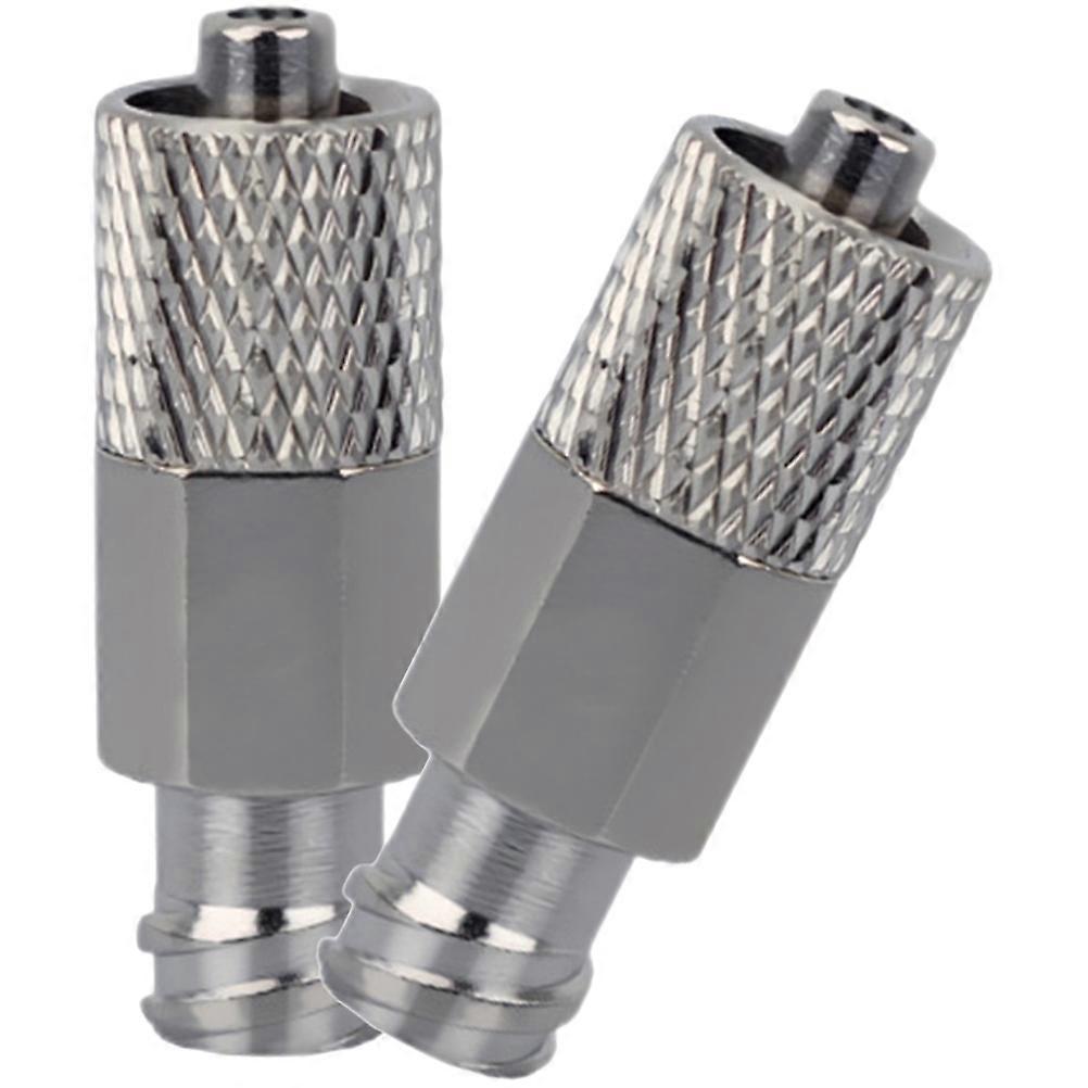 Syringe Adapter for Home Use Made of Metal Silver Color Easy to Install with Wide Applications 2pcs