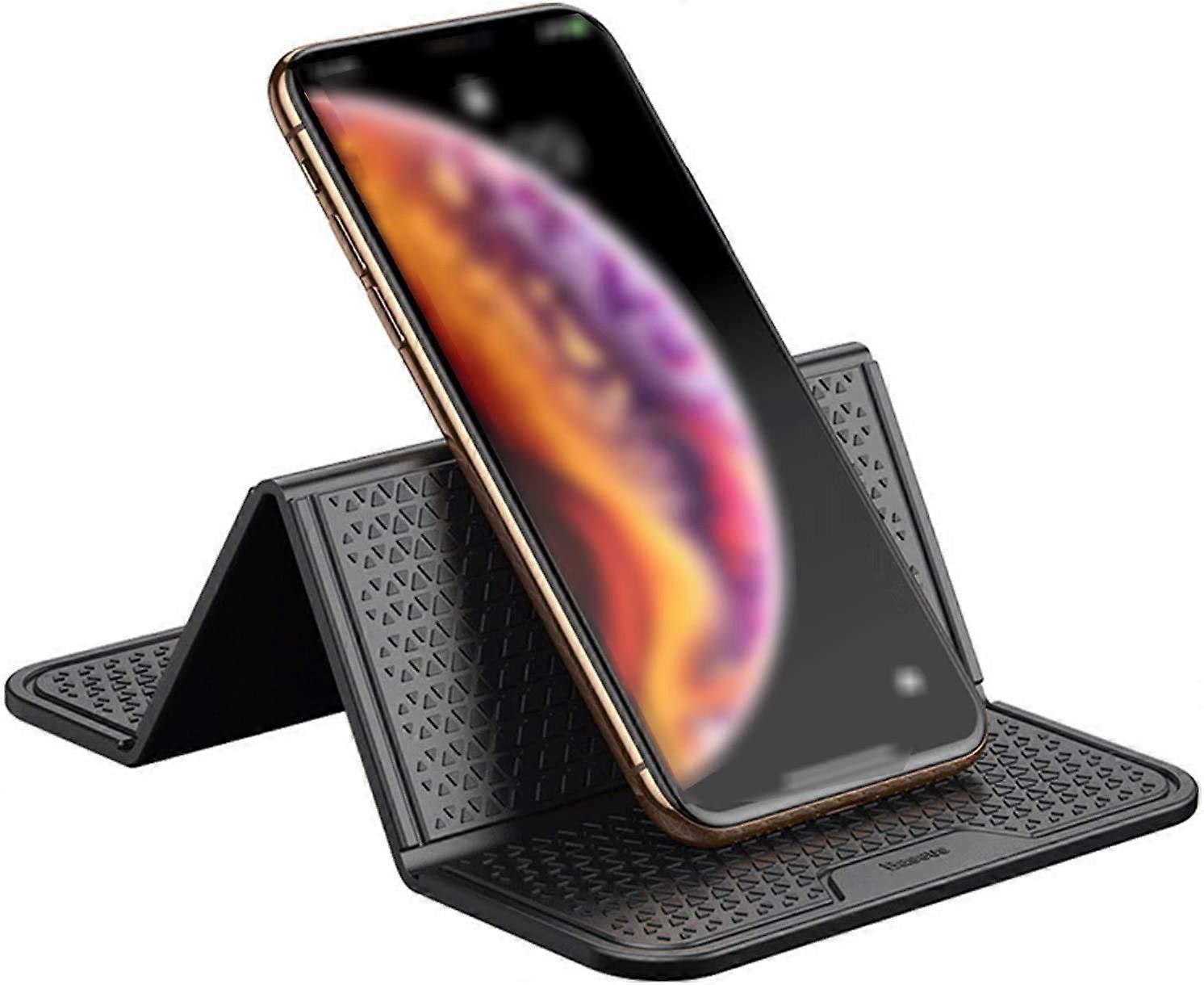Non-Slip Adhesive Car Tray Mat for Mobile Phones, Foldable Nano Silicone Dashboard Holder, Universal Compatibility