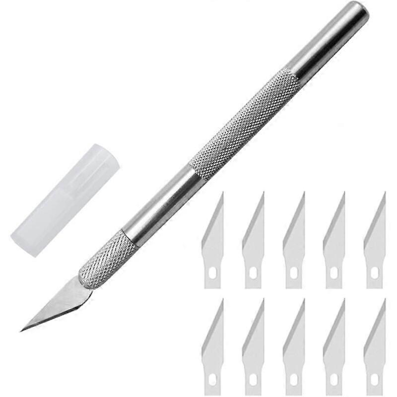 Scalpel Set, Precision Cutter Scalpel with 10 Blades, Hobby Knife for Craft Cutting Art Work DIY Carving