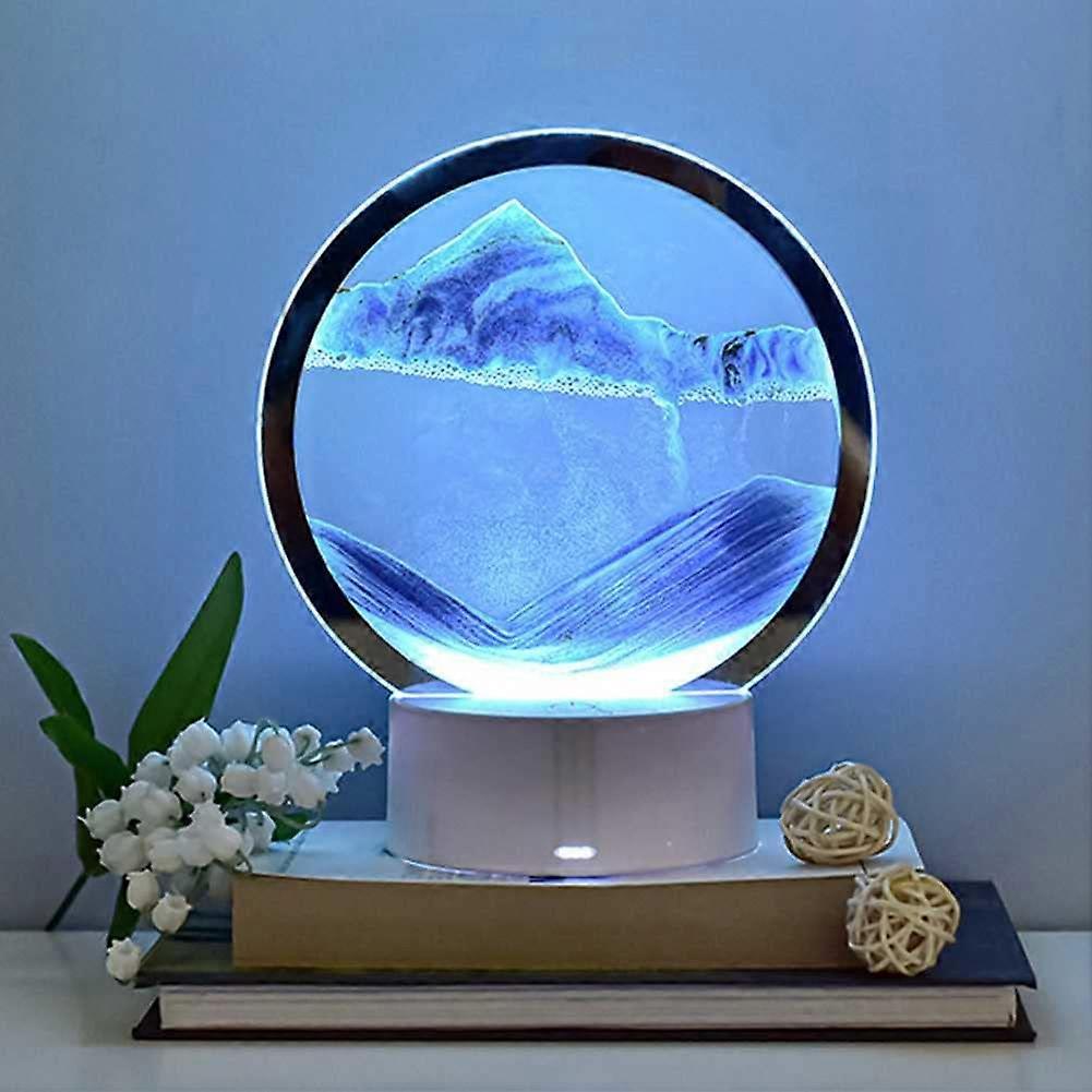 Flowing Sand Moving Sand Glass 3D Deep Sea Sandscape in Motion Display Blue