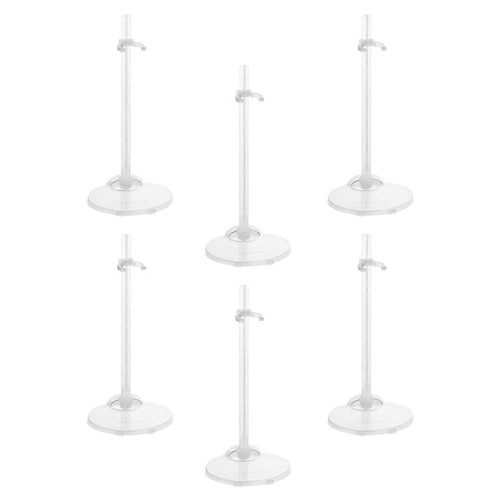 It seems like you're referring to a product listing for **6pcs Transparent Doll Display Stands (Plastic Doll Brackets with Card Waist Design,