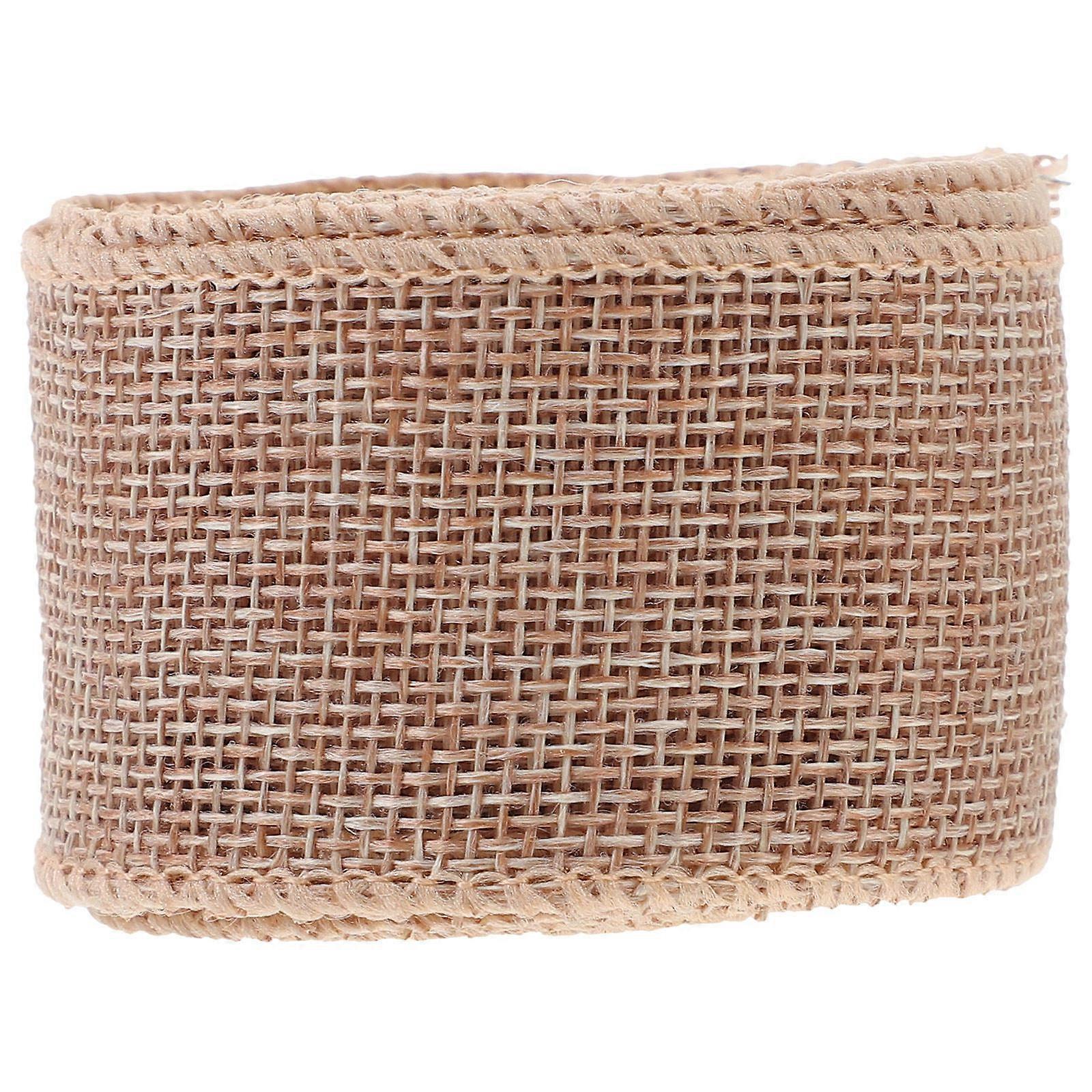 Faux Linen Wired Ribbon for Christmas Crafts, DIY Bows, Decorative Wrapping, Parties, Home Decor, and Festive Occasions