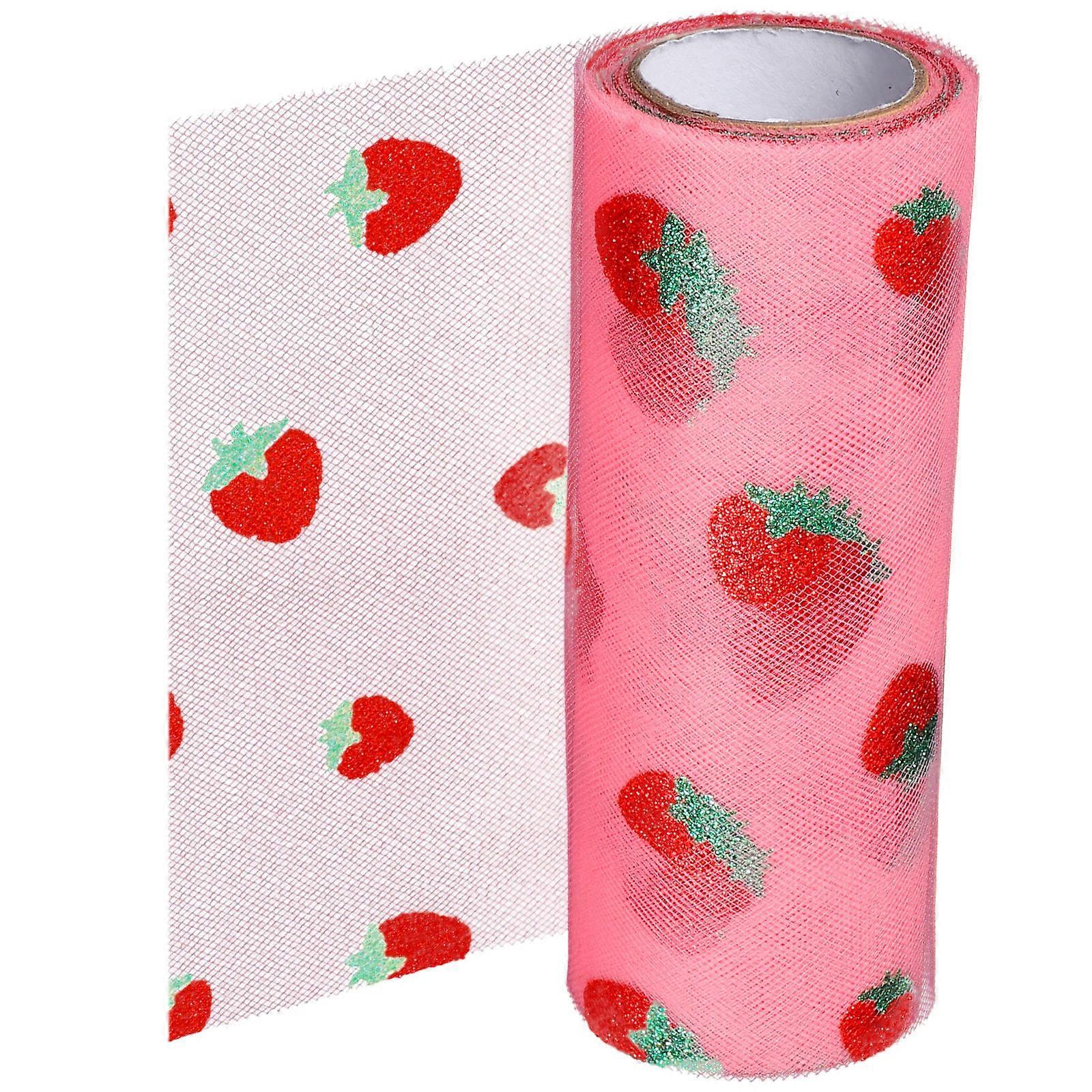 DIY Crafts Gift Giving Watermelon Red Decorative Gauze Ribbon Roll 1 Roll Ideal For Children Clothes Fabric