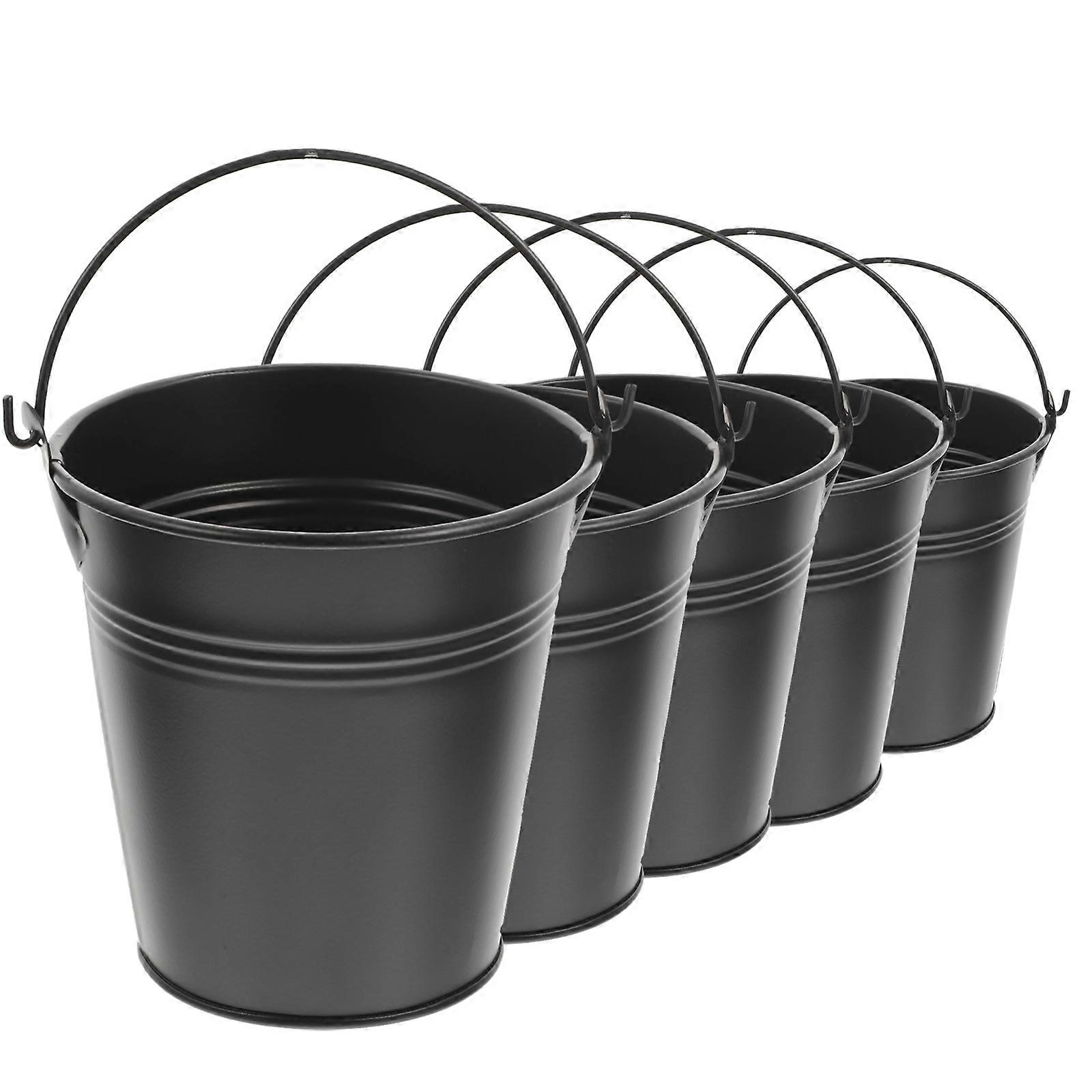 a well structured product description and potential advertisement copy for the **"5pcs Iron Flower Buckets With Handle Retro Planting Pots"**: