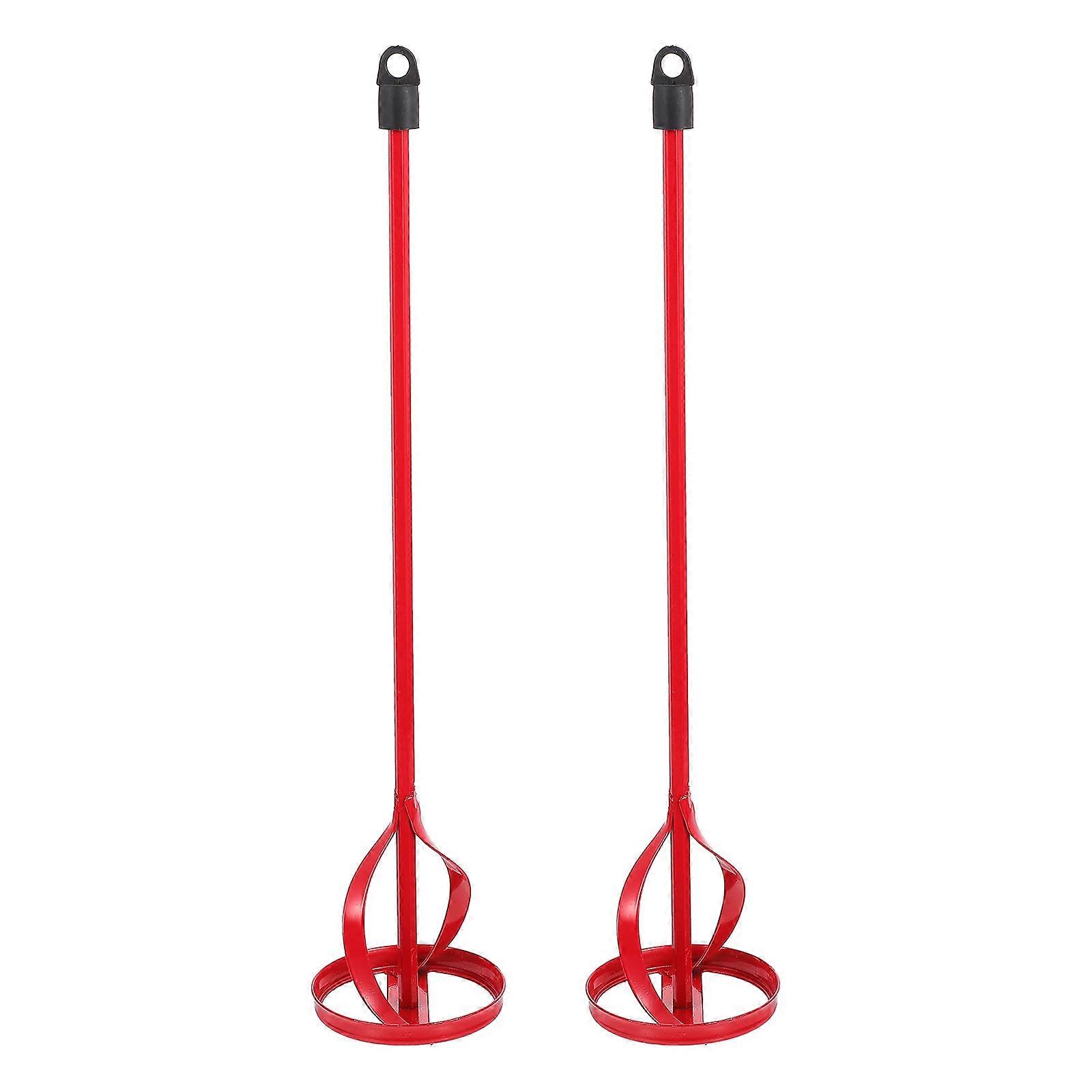 Red High Carbon Steel Mud and Paint Mixer for Mixing in Buckets 2pcs