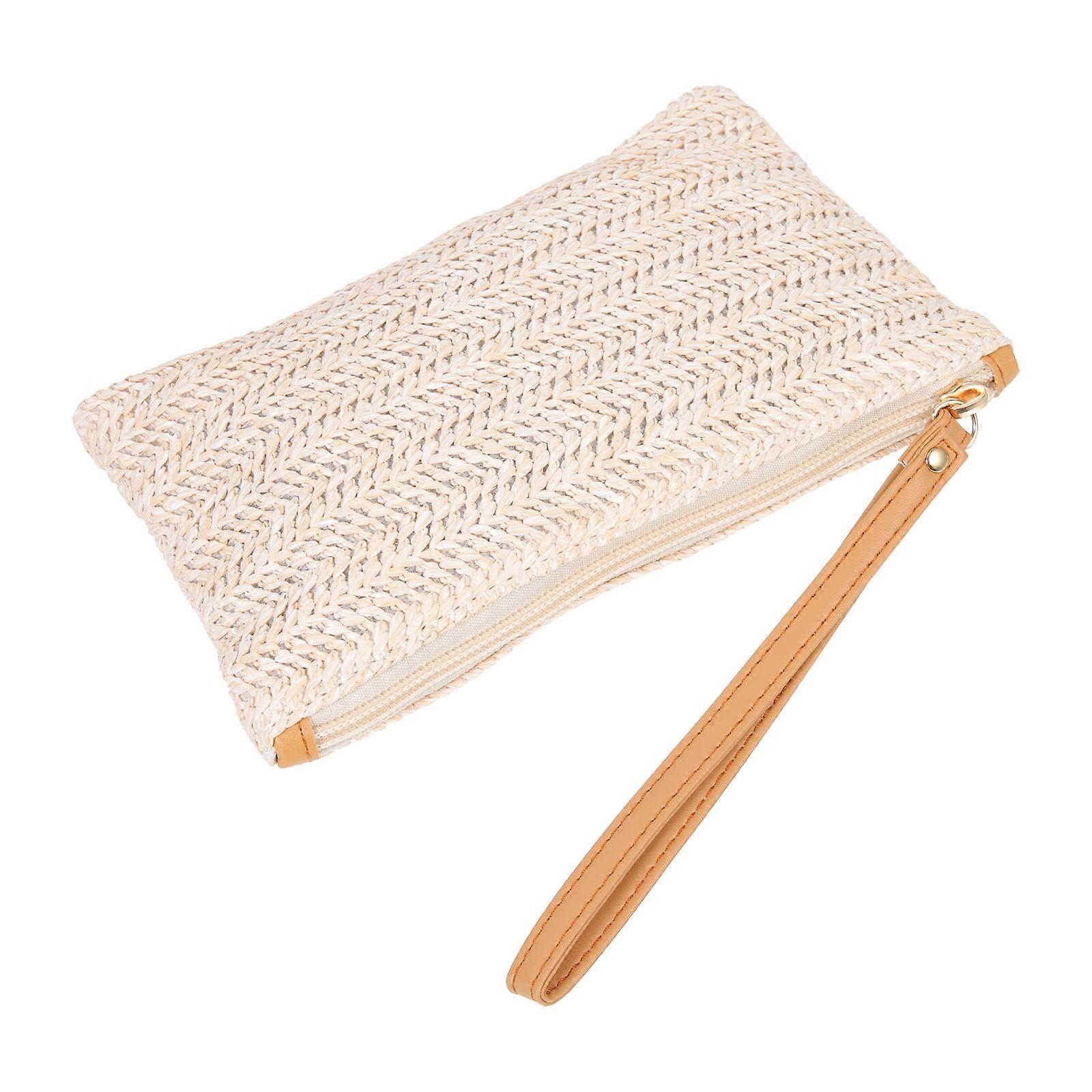 Ladies Straw Change Purse Portable Coin Wallet with Zipper Closure for Travel, Shopping, and Daily Use – Durable and Stylish Design