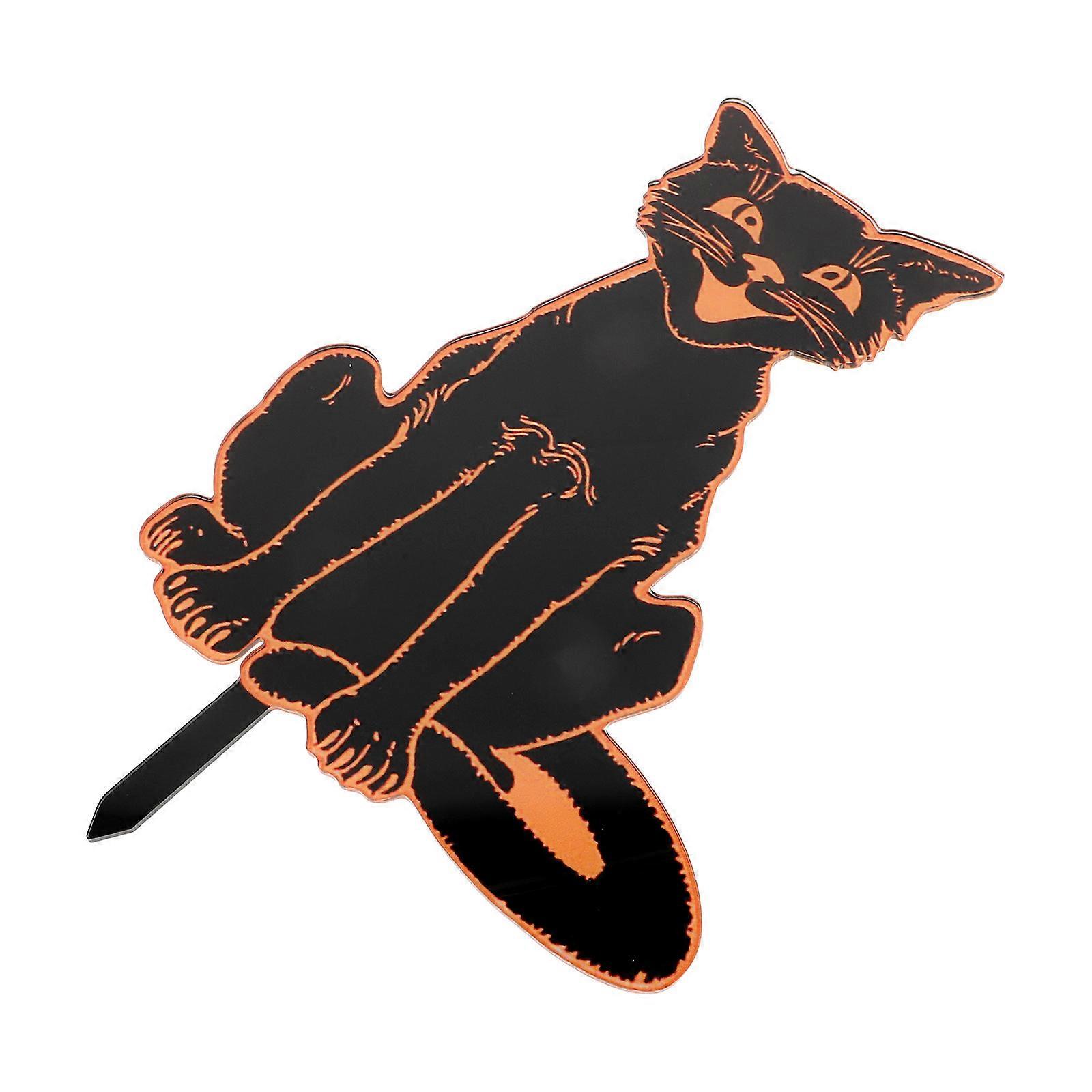 Halloween Scene Creation Yard Sign Decoration For Adults In Cat Shape 1Pack
