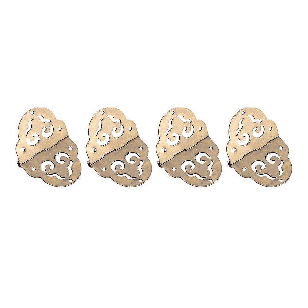 Golden Copper Hinges for Home Use Vintage Design with Multi Positioning Screw Holes 4 Pieces
