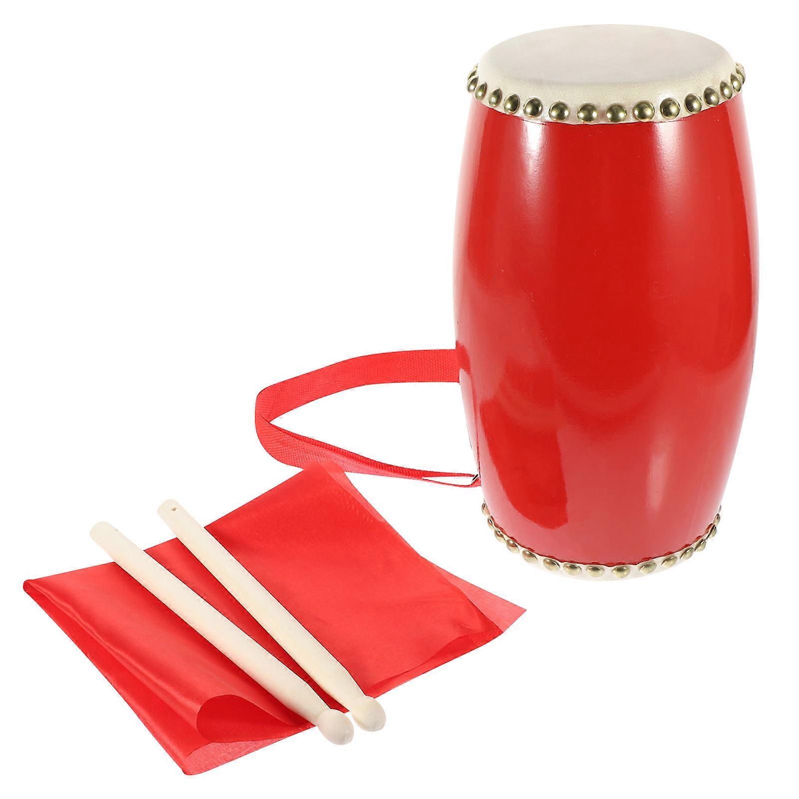 Professional Cowhide Waist Drum Set with Drumsticks, Strap & Silk Durable Hand Drum for Celebrations & Performances