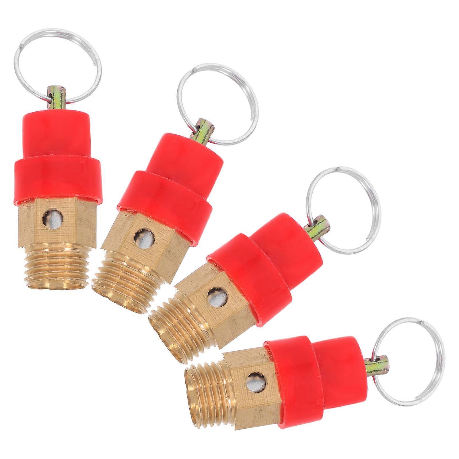 Air Compressor Safety Valve 4Pcs Brass Replacement Valve Ideal For Industrial Factory And Home Use 1/4 Inch Standard Thread Interface Pressure Release