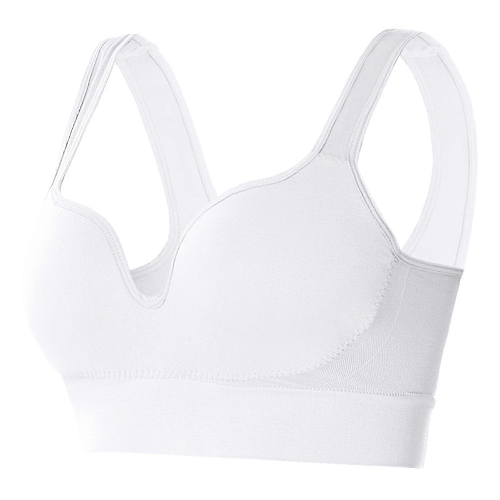 Soft Seamless Stretch Bustier, Classic , Strappy Adjustable Soft Cups Bra White L