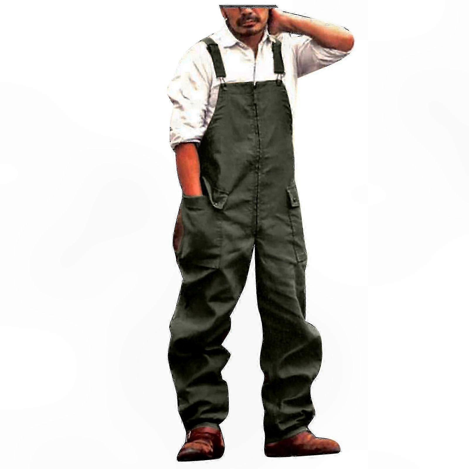 Retro Cargo Pants for Men - Loose Fit, Casual Overalls in Large Sizes
