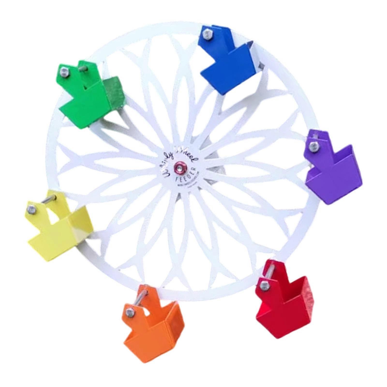 Durable Steel Whirly Wheel Bird Feeder Add Fun to Garden Easy to Install on Trees or Posts Multicolor