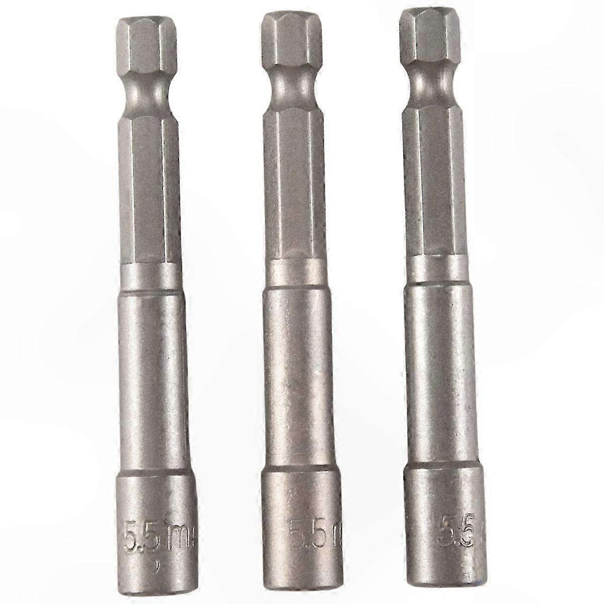 Magnetic Hex Socket Driver Bits, 65mm Length, 5.5mm Size, 3-Pack