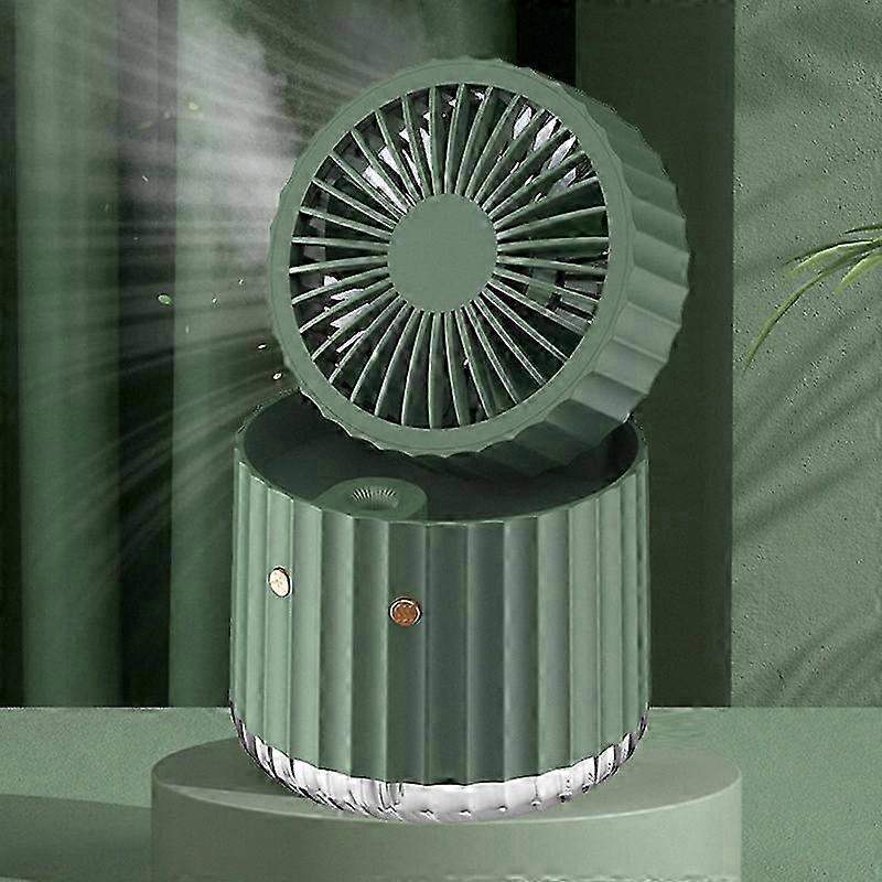 Mini USB Desktop Fan with LED Light and Humidifying Function for Cooling and Air Refreshing