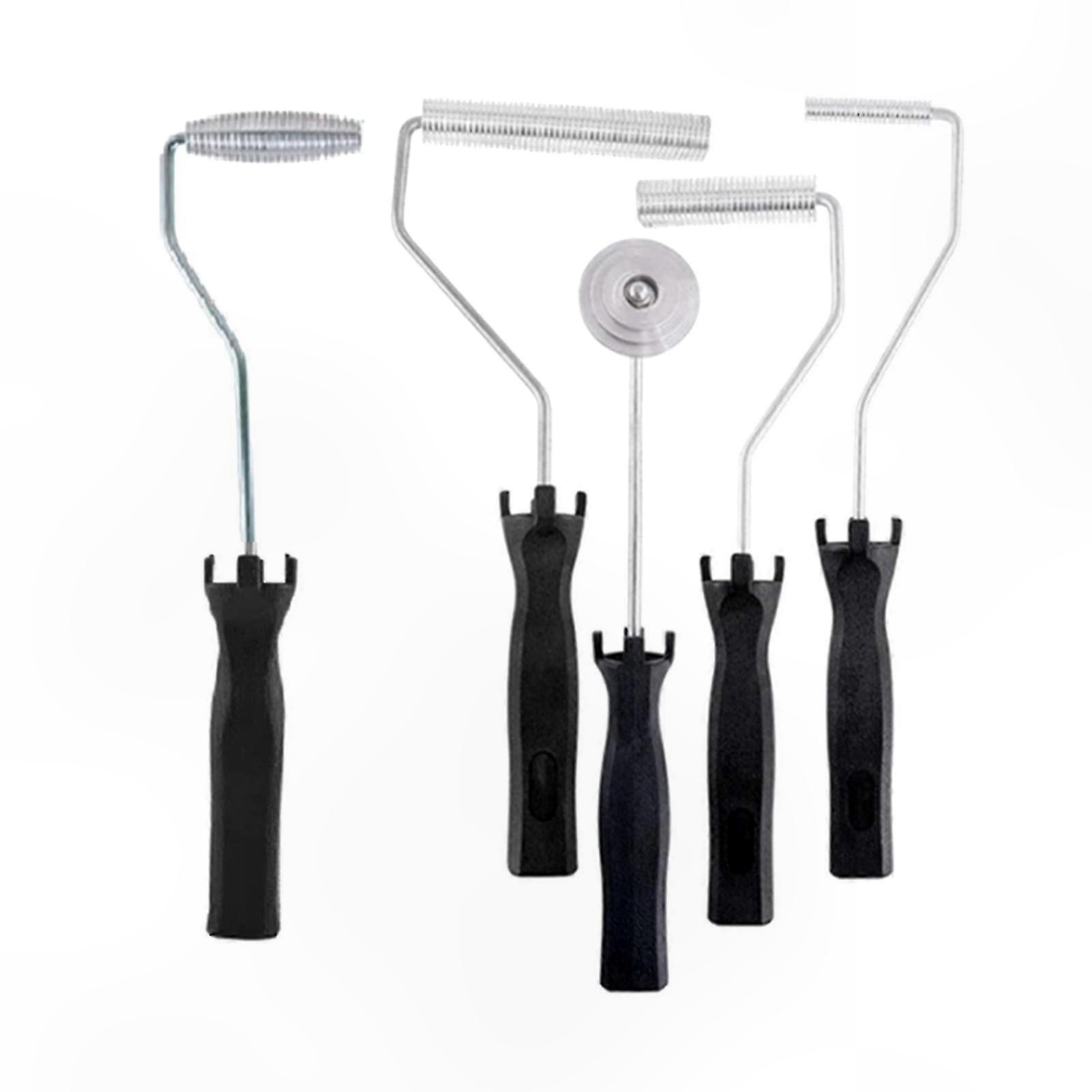 5-Piece Fiberglass Laminating Roller Set with Bubble Release Paddle Tool