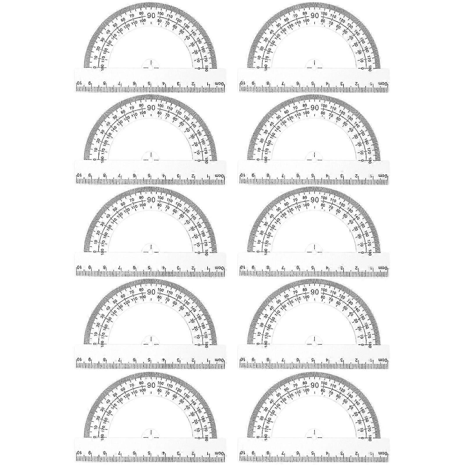 10Pcs Measuring Protractor Half Circle Protractor Plastic Protractor Convenient Measurement Protractor