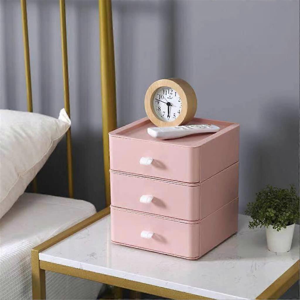 Multi-Layer Desk Storage Box with Drawers for Office Organization, Durable Plastic, Fits Small Spaces, Gray