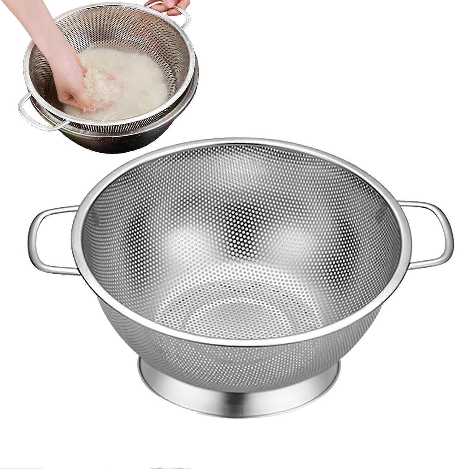 Mesh Strainer Baskets with Handles, Stainless Steel Fine Mesh Strainer 31.5 cm, Metal Strainer Basket with Stand
