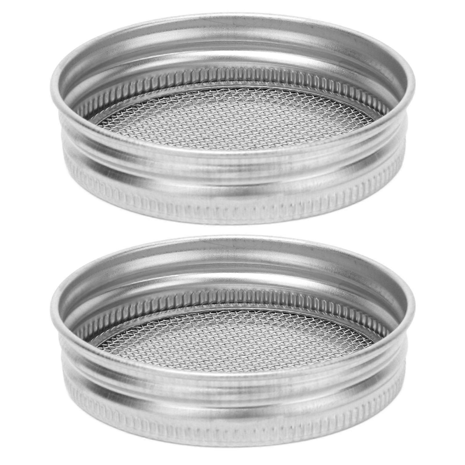2 Stainless Steel Seed Sprouting Jar Filter Lids