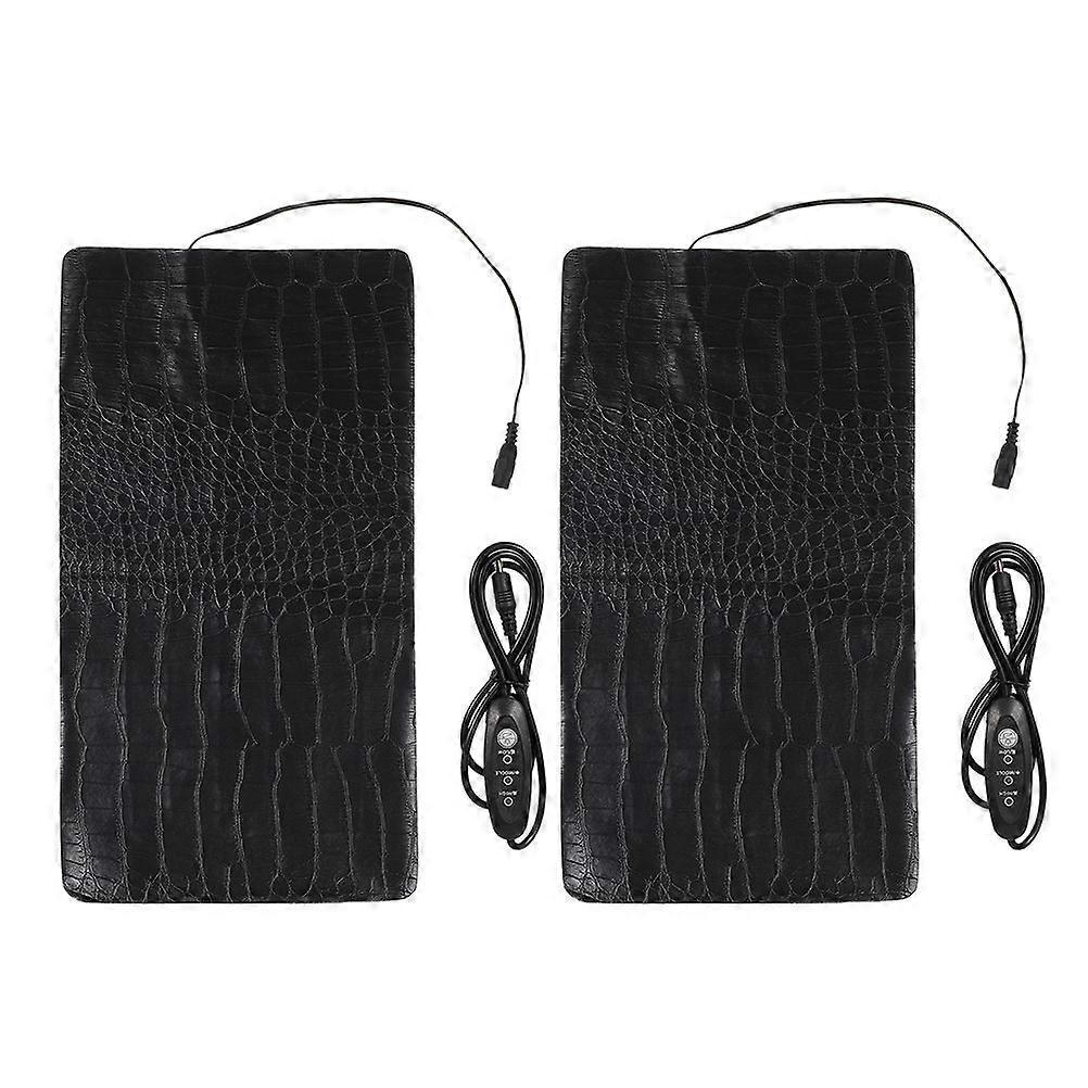 2pcs Usb Heating Pad 3 Mode Adjustable Temperature Heating Mat Portable Outdoor Heater For Reptiles Cats Dogs Textures Patterns Are Different
