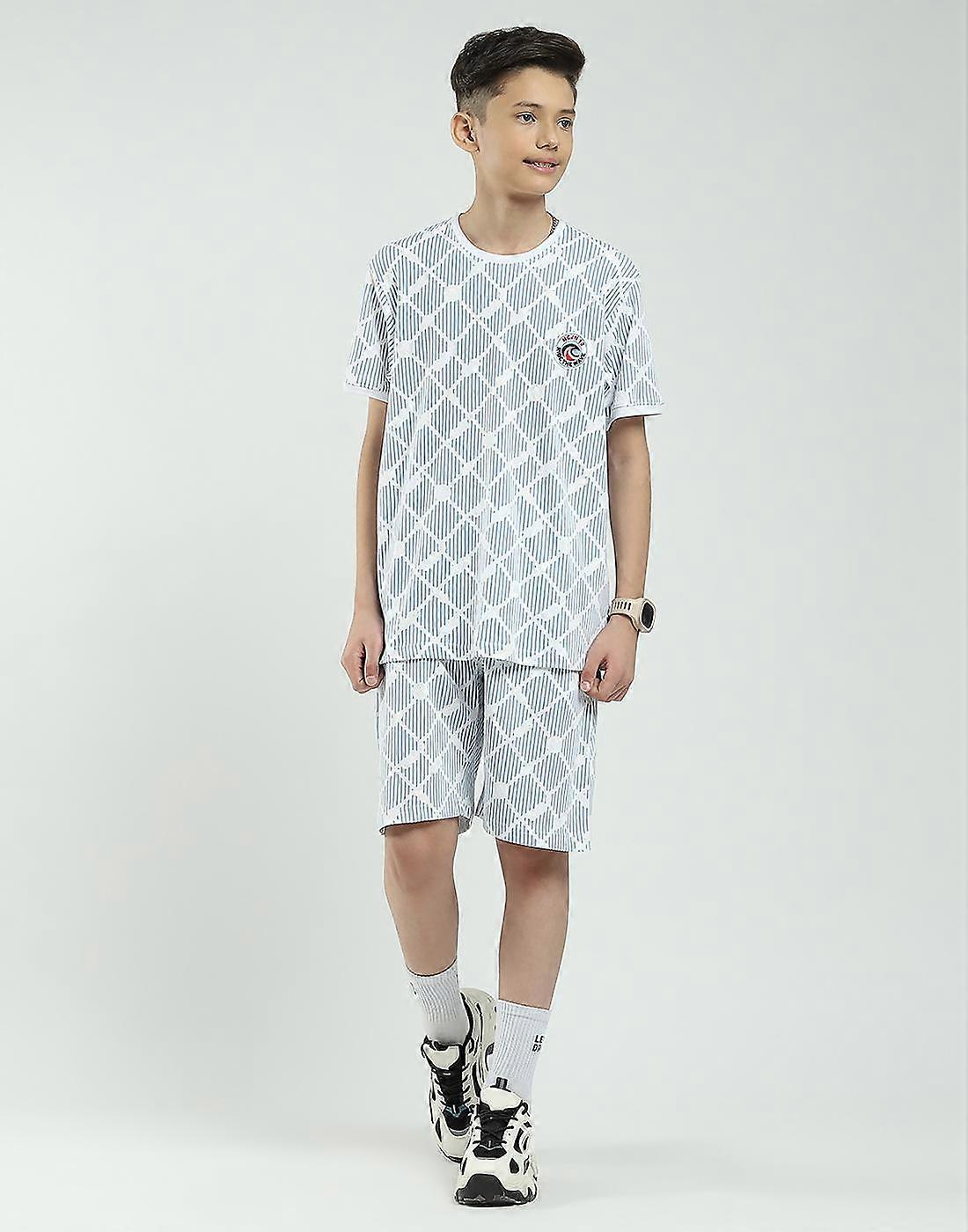 Monte Carlo Boys Regular Fit Printed Half Sleeve Bermuda Set