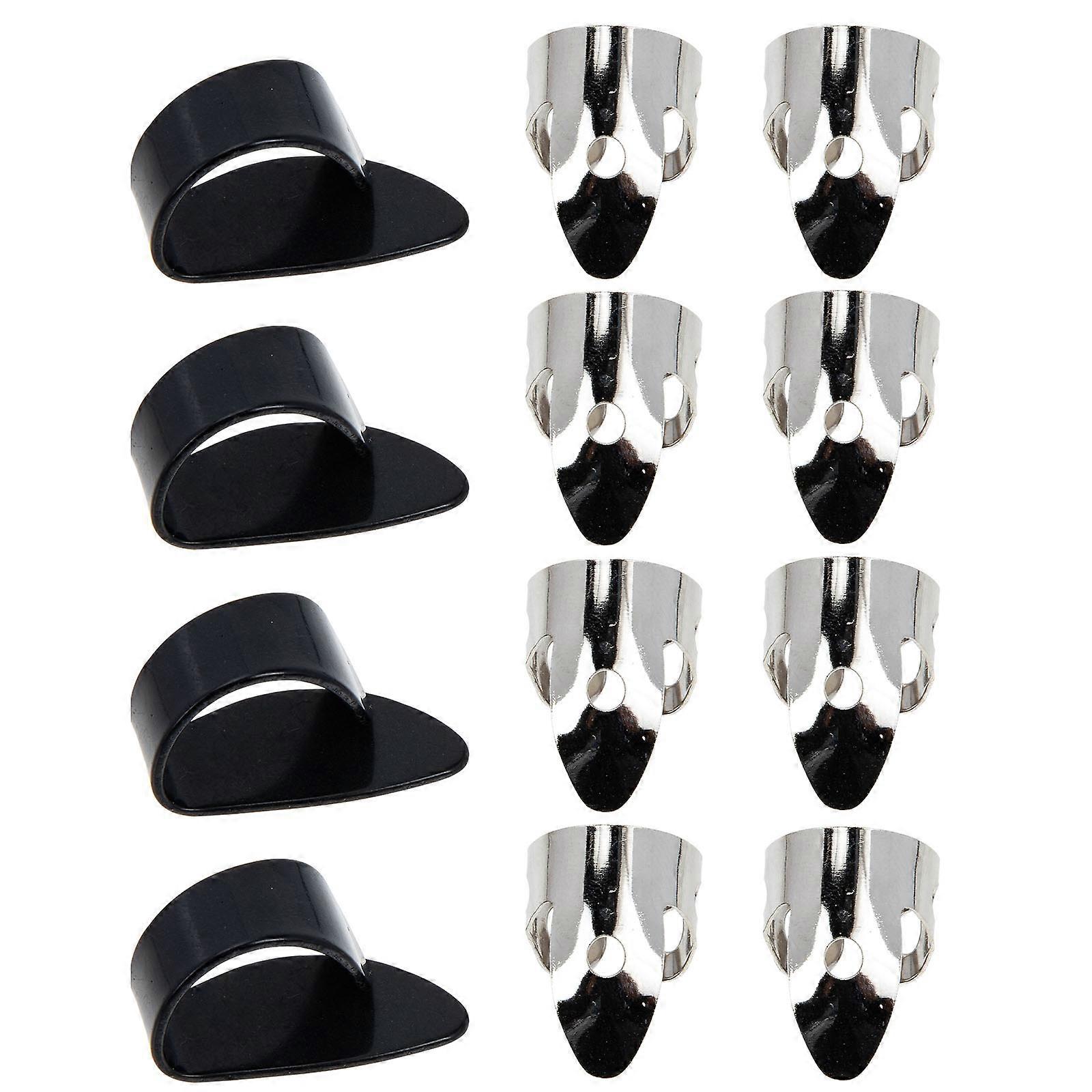 Guitar Finger Cots Guitar Pick Protector for Guitarists Stainless Steel Assorted Color for Finger Protection 1 Set