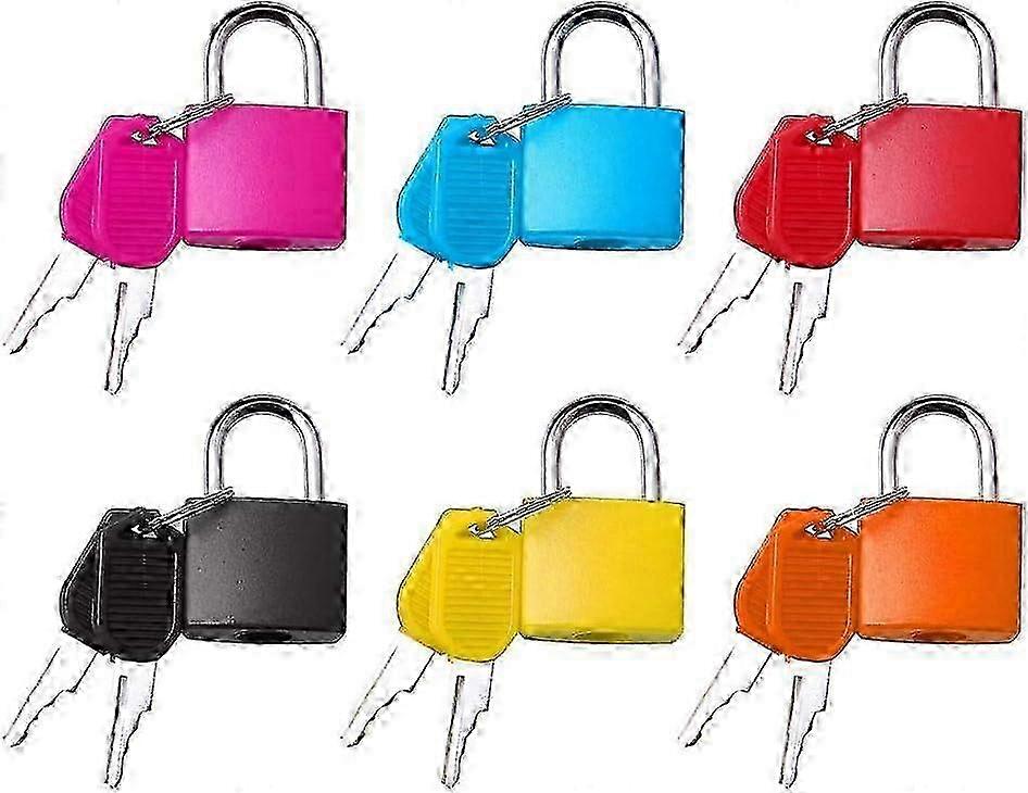 6-Piece Colorful Suitcase Locks with Keys, Mini Security Padlocks for Luggage & Travel Bags